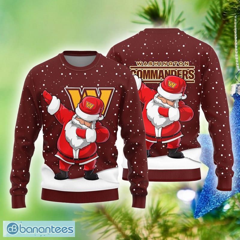 Washington Commanders Dab Santa Ugly Christmas Sweater - Banantees