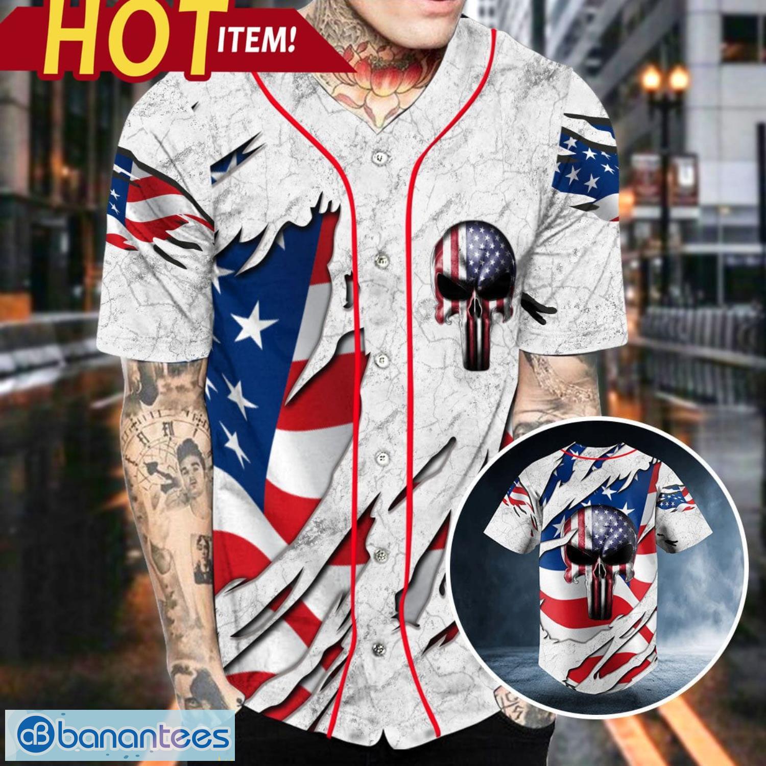 American Flag Punisher Skull - Skull Clothing - Skull Baseball
