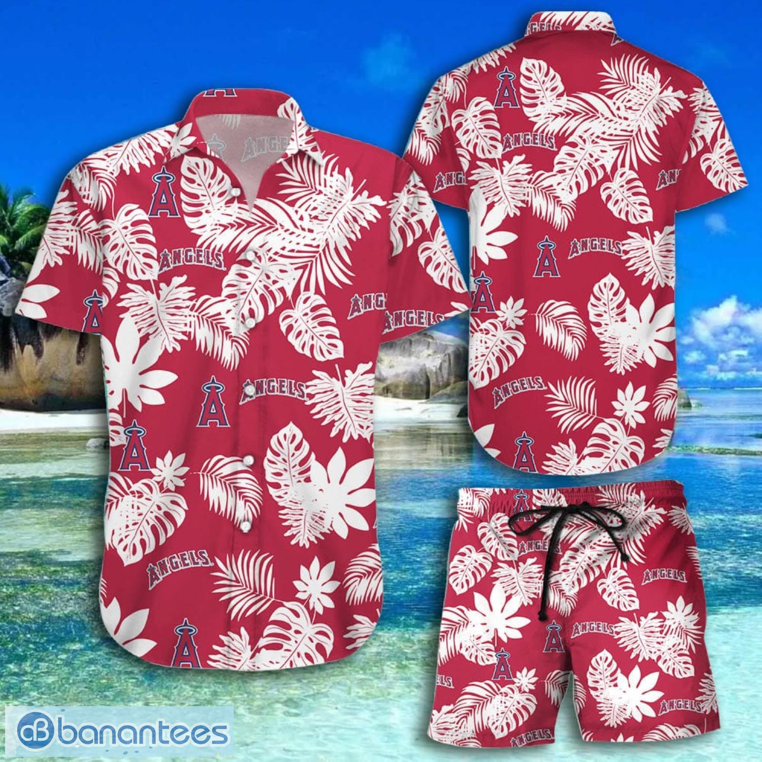 Anaheim Angels Flowers Pattern Hawaiian Shirt And Shorts Summer Gift For  Angels Fans