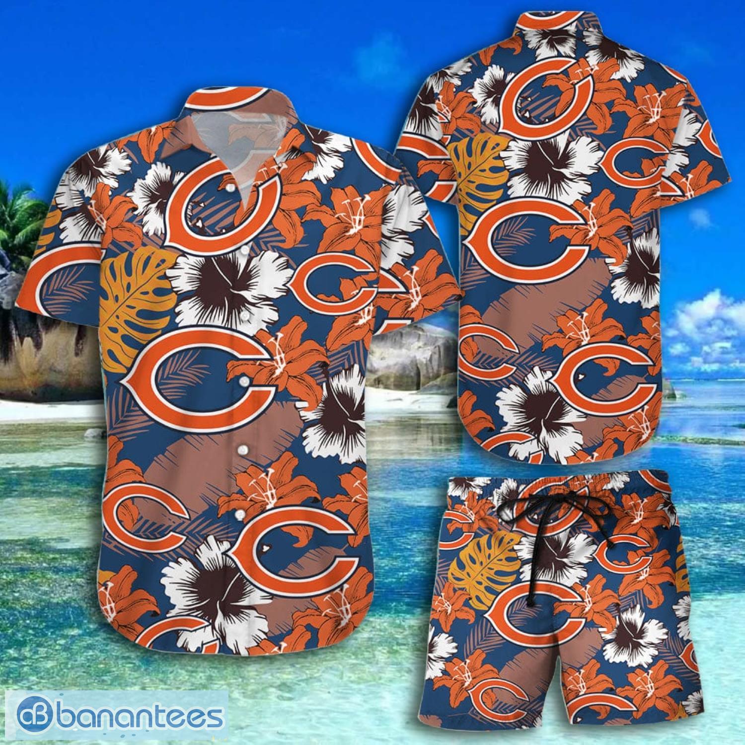 Chicago Bears Hawaiian shirt flower summer 