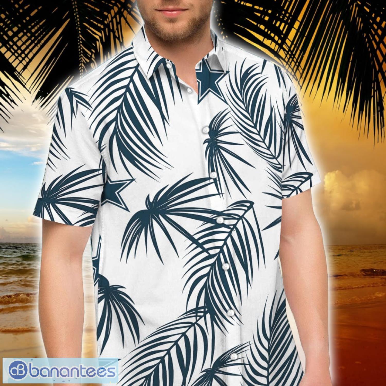 Dallas Cowboys Palm Leaves Pattern Short Sleeve Hawaiian Shirt And