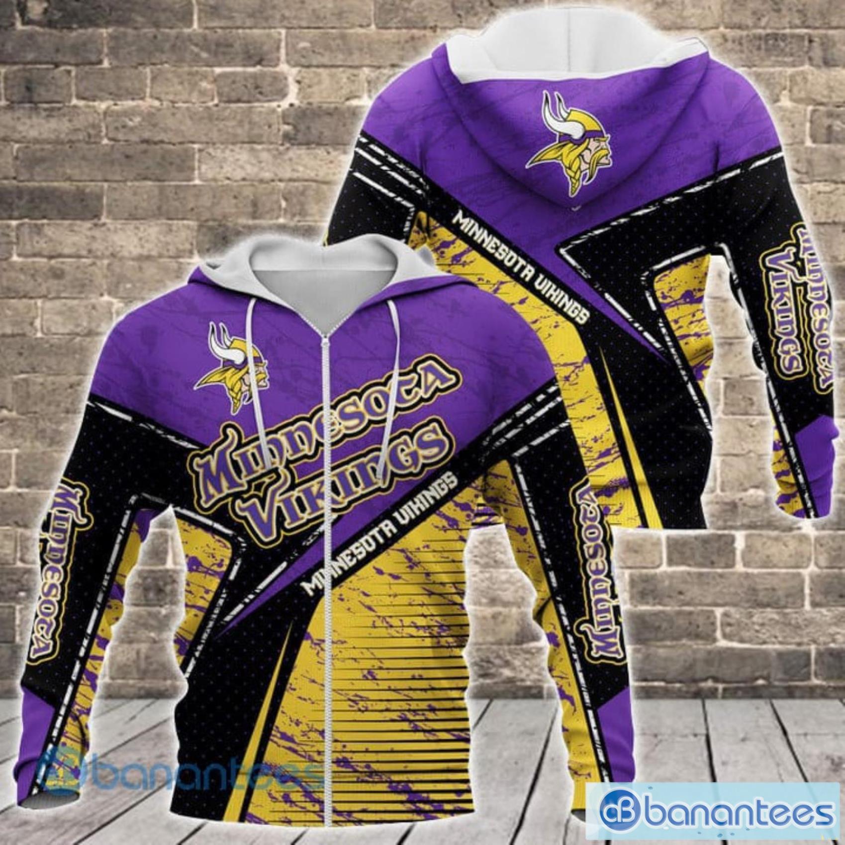 minnesota vikings nfl all over printed 3d shirt for fans 2 image Minnesota Vikings Nfl All Over Printed 3D Shirt For Fans Product Photo 3