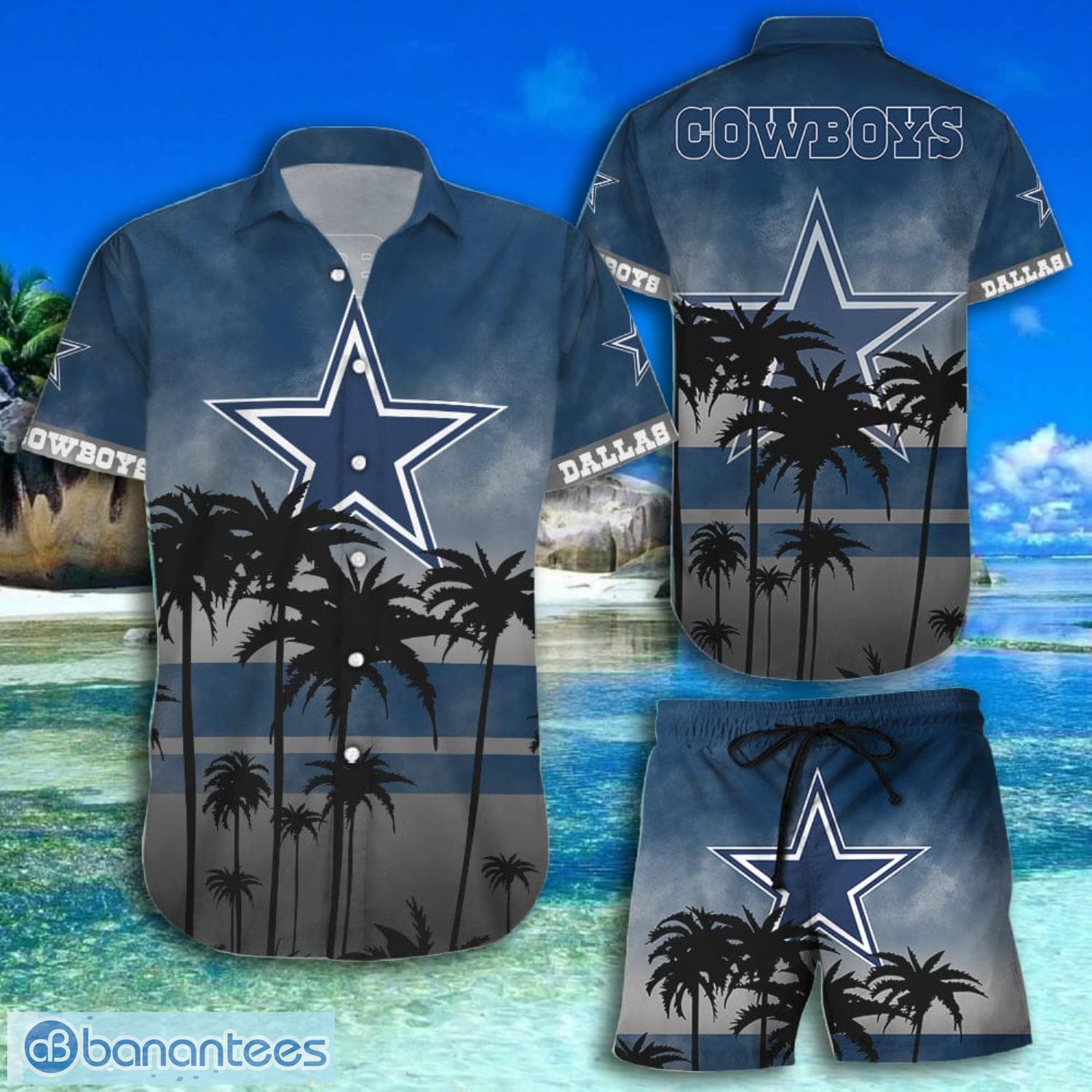 NFL Dallas Cowboys Palm Trees Short Sleeve Hawaiian Shirt And