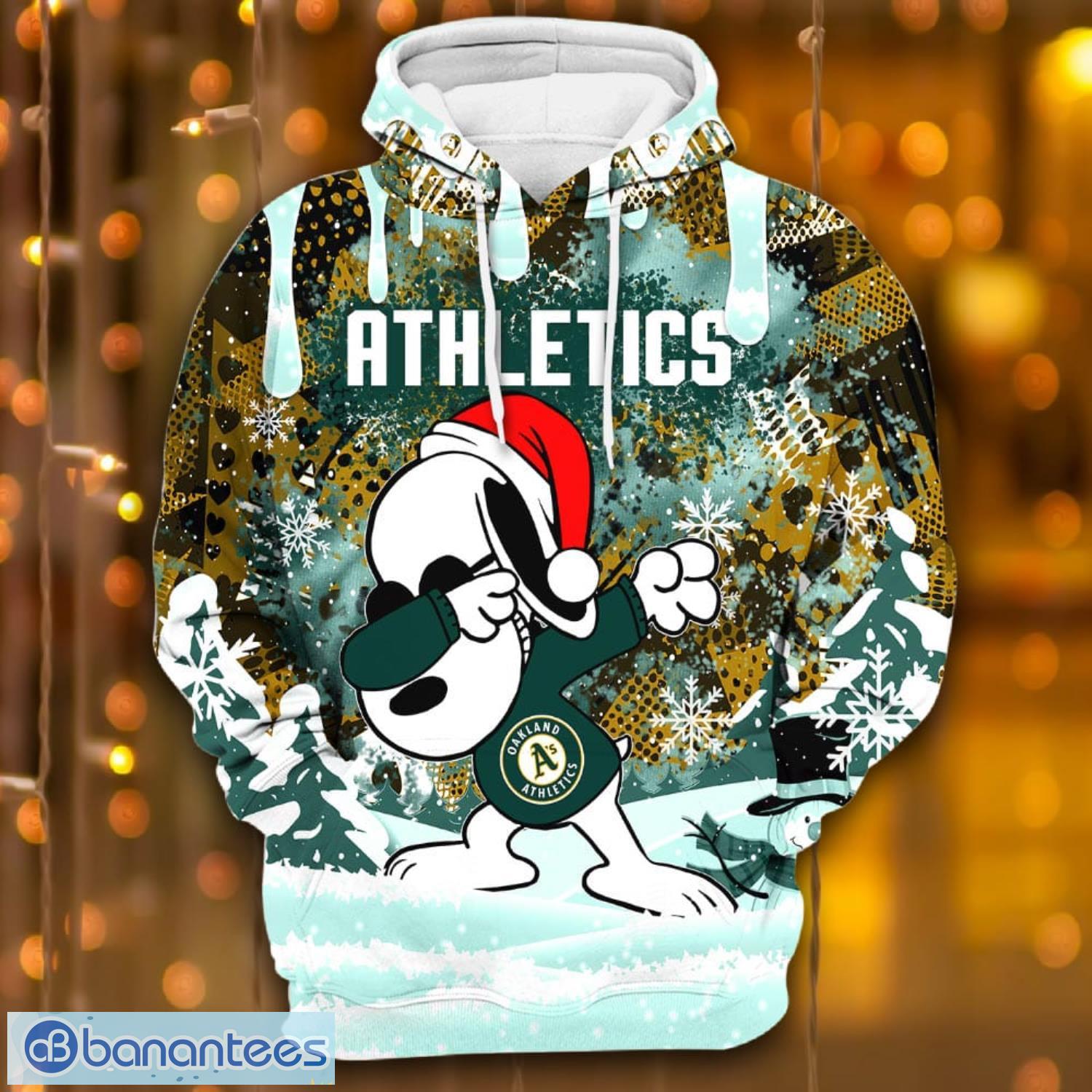Oakland Athletics Snoopy Dabbing The Peanuts Sports Football American Christmas All Over Print 3D Hoodie Product Photo 3