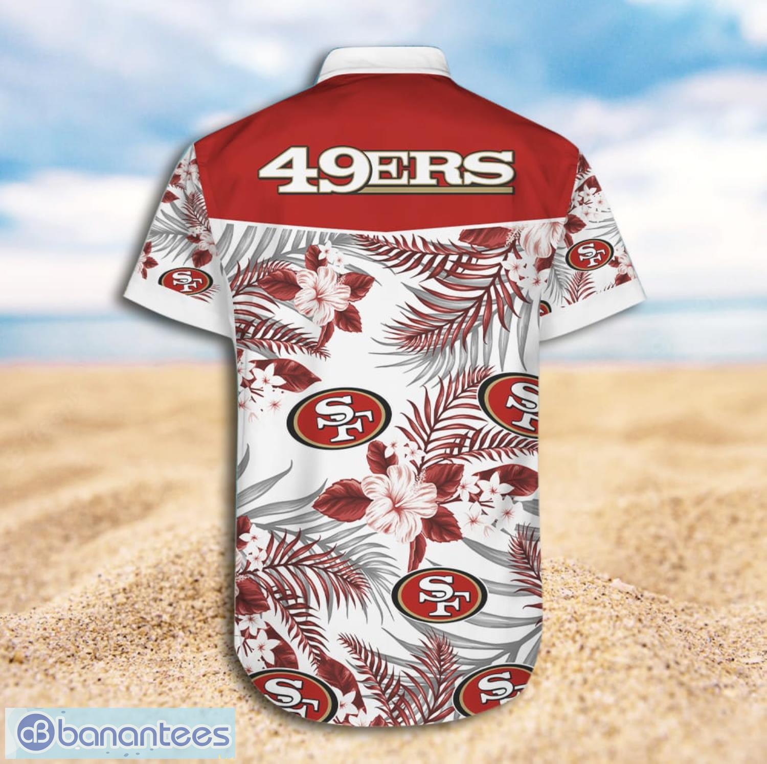 San Francisco 49Ers Logo And Tropical Pattern Short Sleeve Hawaiian Shirt  And Short - Banantees