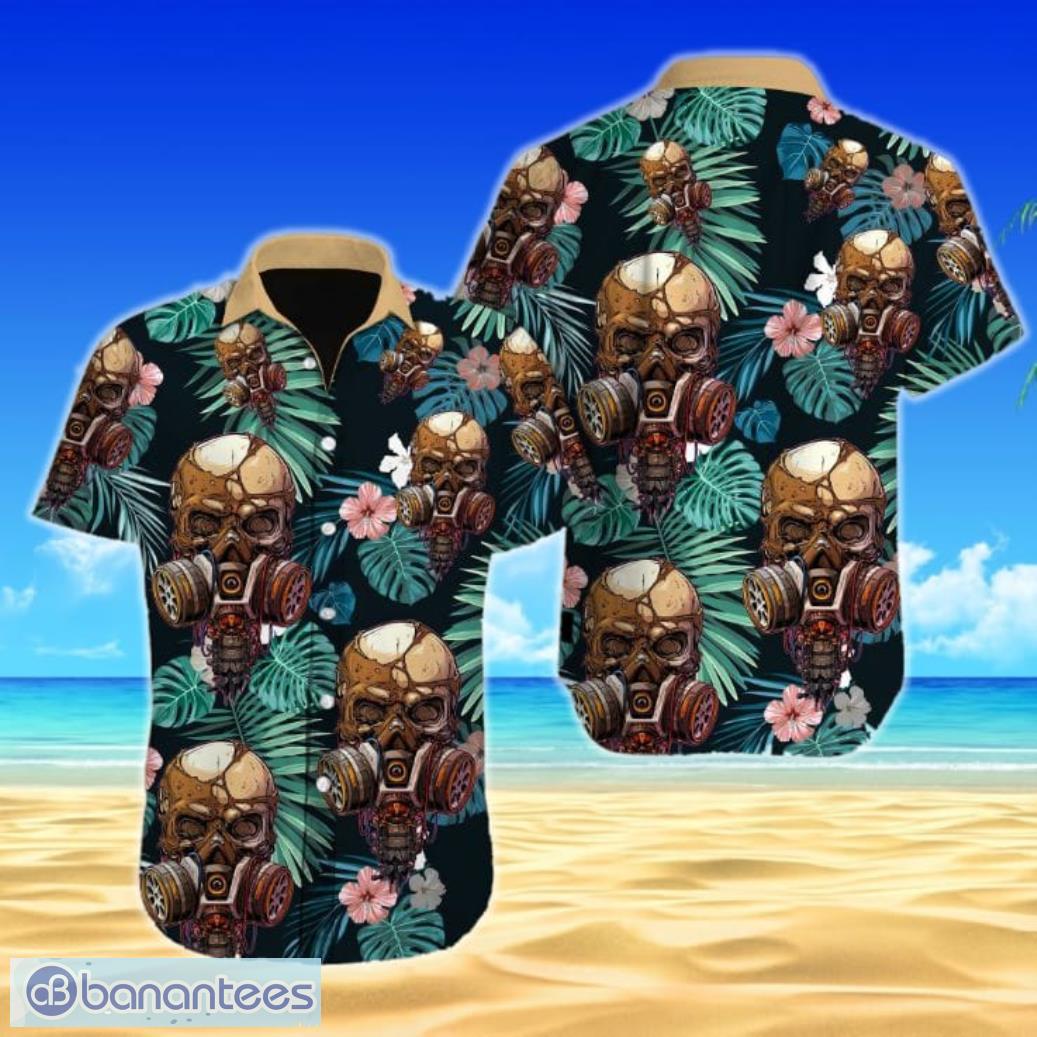 Skull Flower Short Sleeves Hawaiian Shirt Product Photo 1