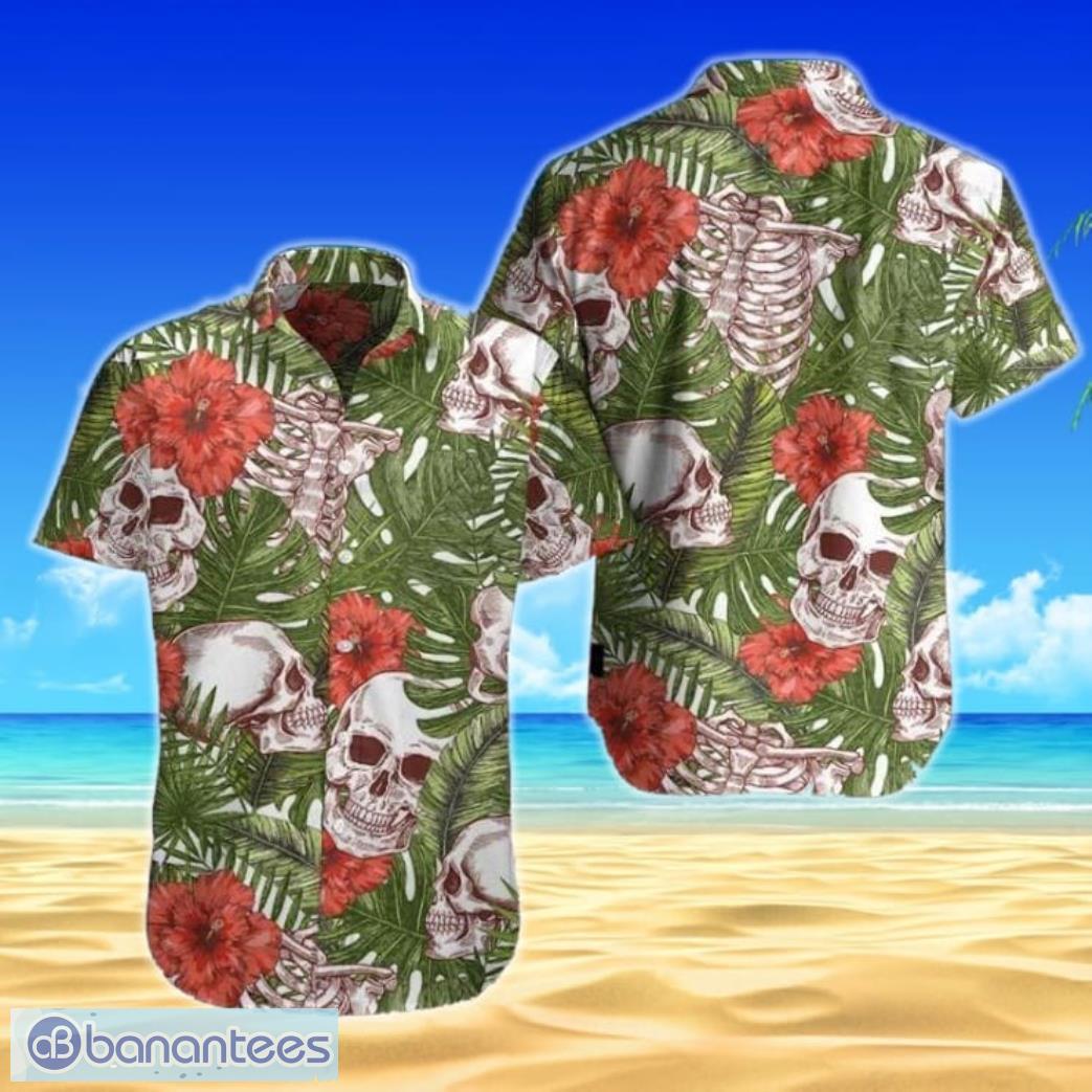 Carolina Hurricanes Skull Short Sleeves Hawaiian Shirt - Banantees