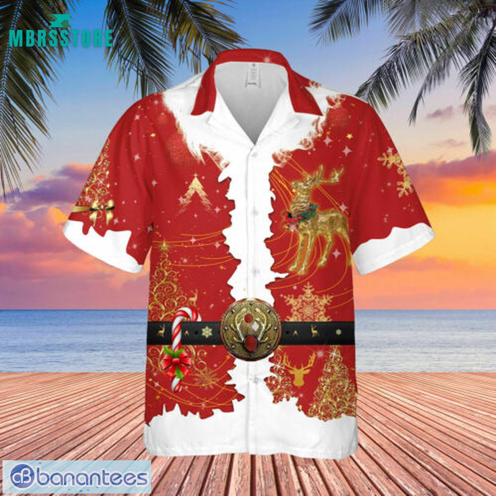 Special Santa Claus Costume Beach Christmas Aloha Short Sleeve Short Sleeves Hawaiian Shirt Product Photo 1