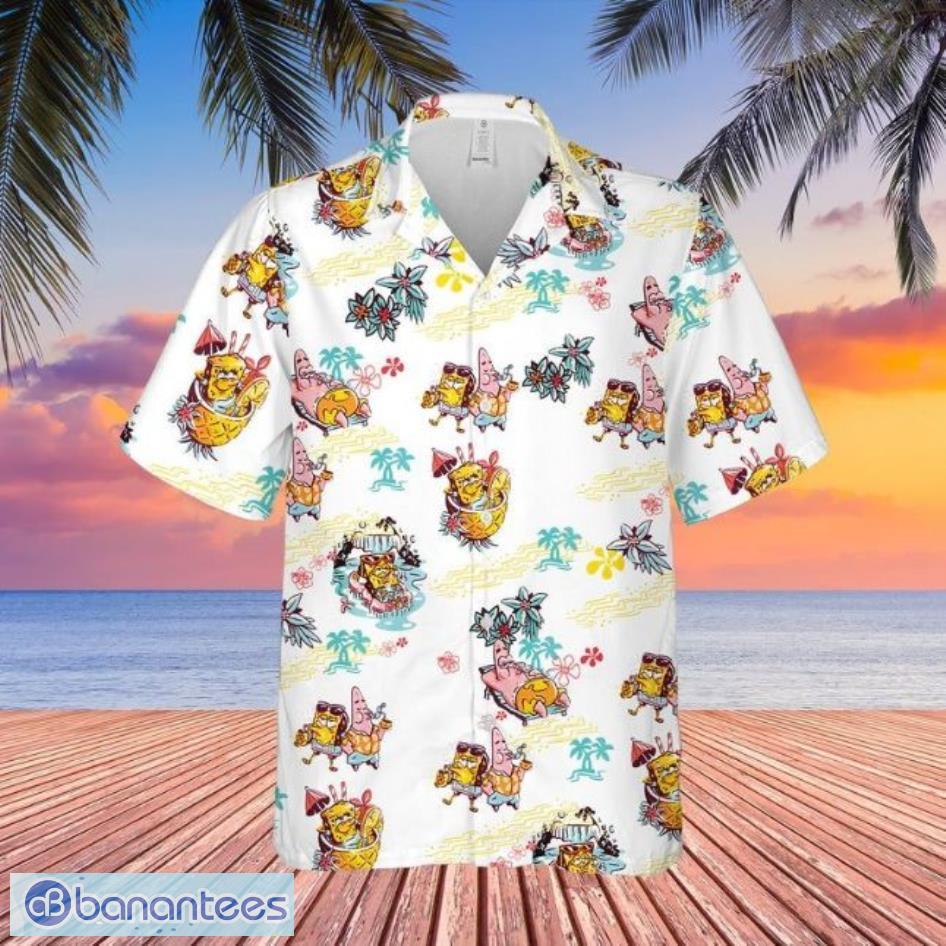 Spongebob Squarepants Summer Cartoon Peanuts Short Sleeves Hawaiian Shirt Product Photo 1
