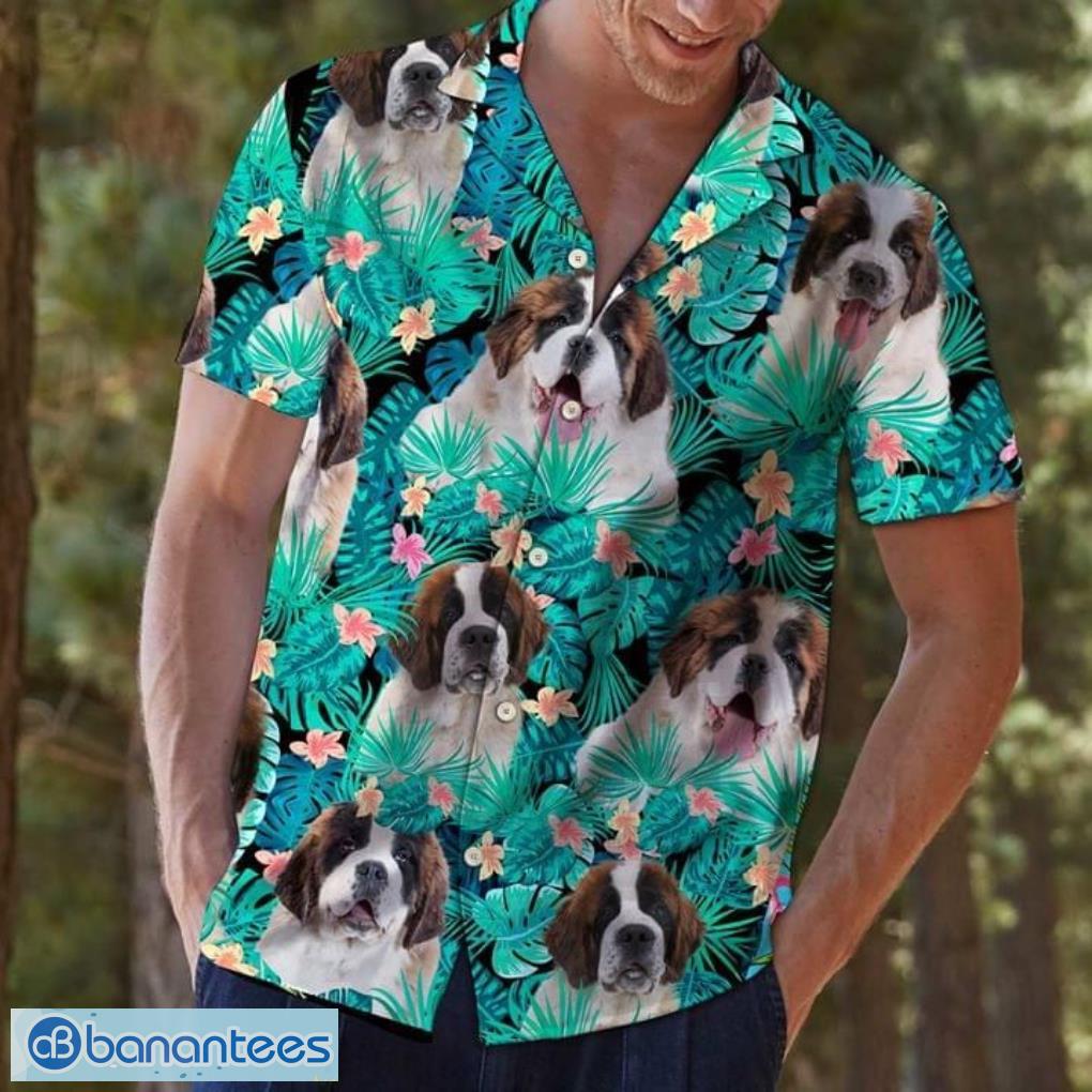 St Bernard Dogs Funny Short Sleeves Hawaiian Shirt Product Photo 1