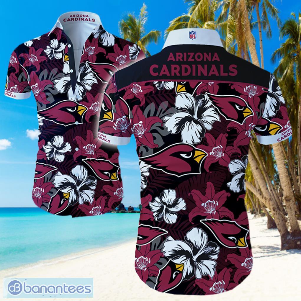 Arizona Cardinals Logo Flower Hawaiian Summer Beach Shirt Full Print Product Photo 1