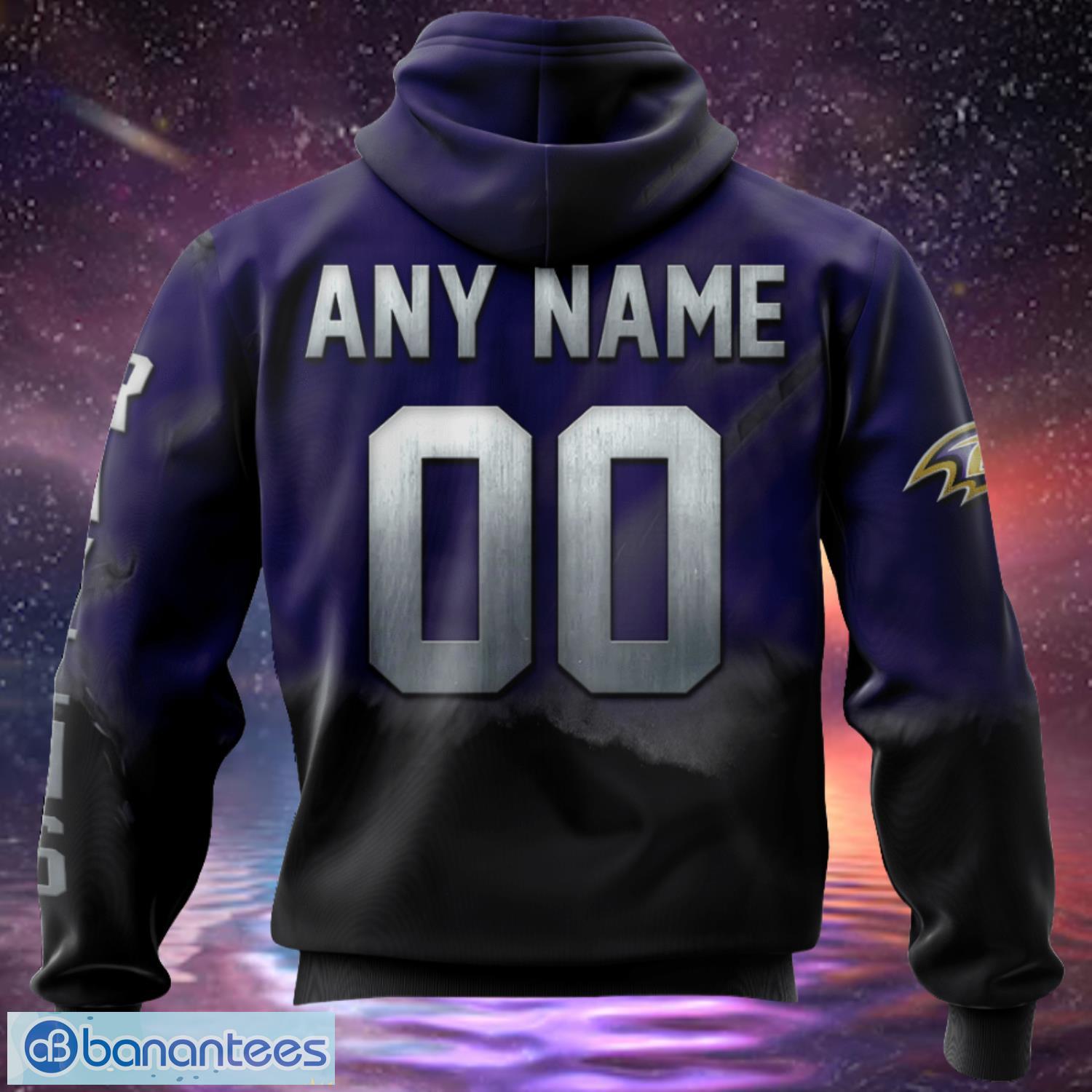 Baltimore Ravens Custom Name & Number Skull Hoodies Full Over Print -  Banantees