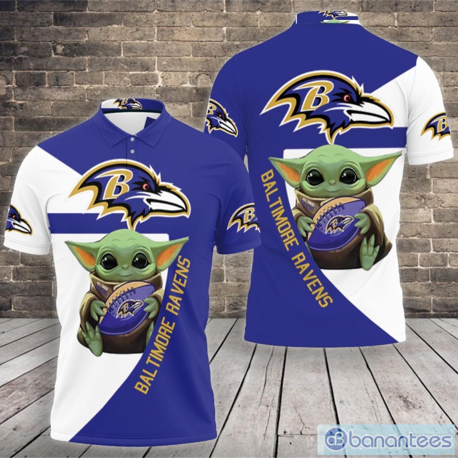 Baltimore Ravens X Baby Yoda Lover Baby Yoda T Shirt Hoodie Jersey 3D Polo  Shirt - Banantees