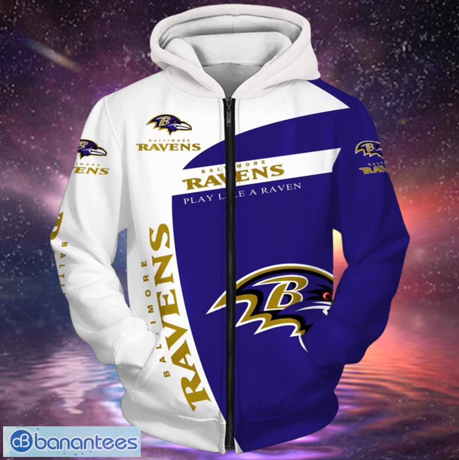 Baltimore Ravens Zip Up Pullover Hoodies Full Over Print Product Photo 1