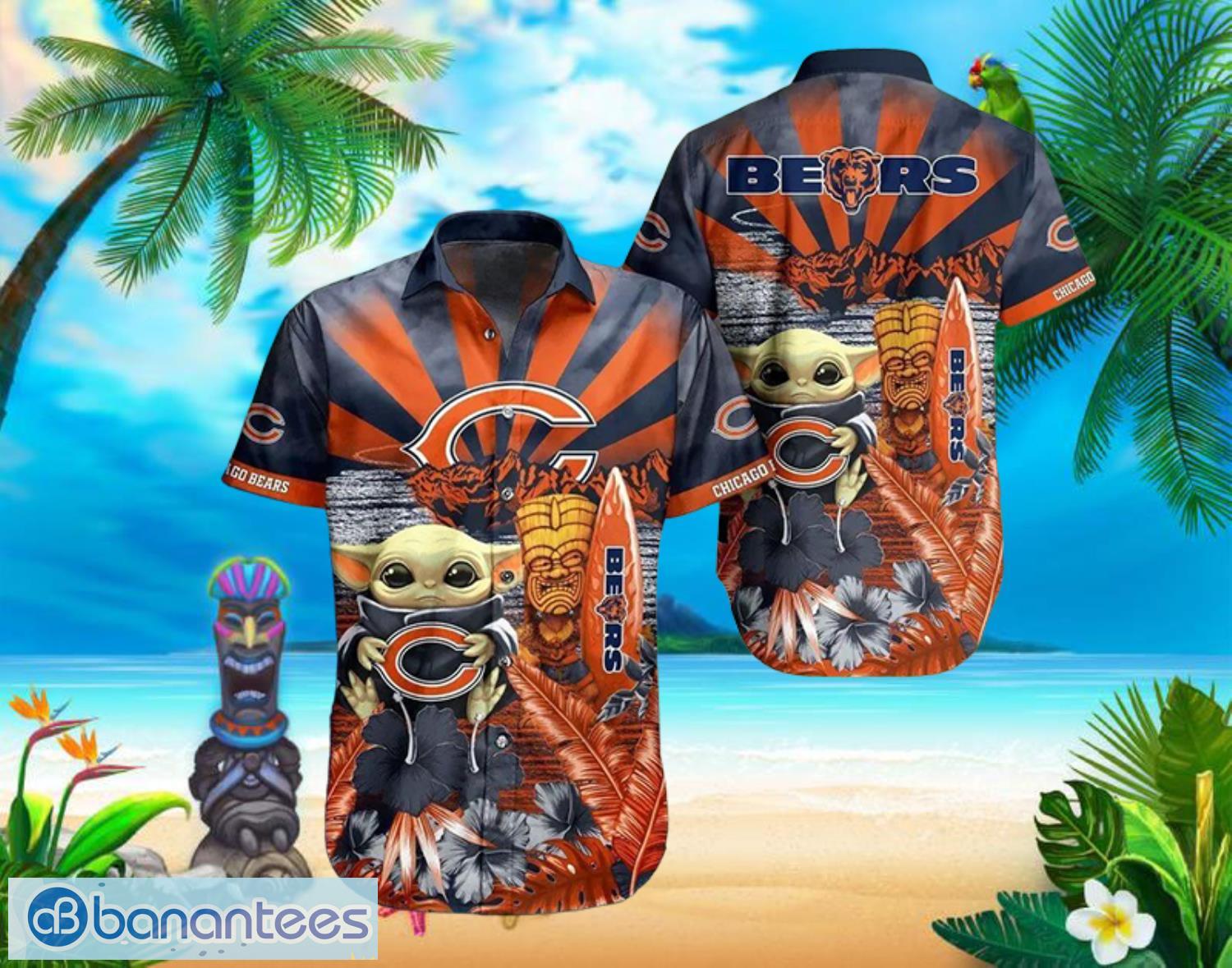 Bears Baby Yoda Star Wars Beach Summer Hawaiian Shirt Full Over Print Product Photo 1