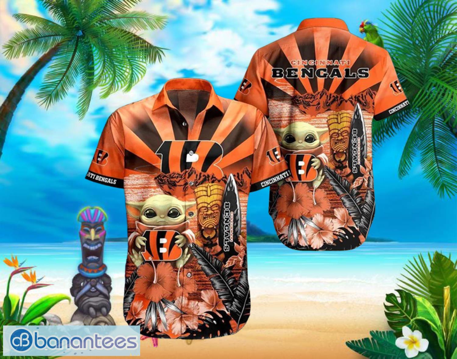 Bengals  Baby Yoda Star Wars Beach Summer Hawaiian Shirt Full Over Print Product Photo 1