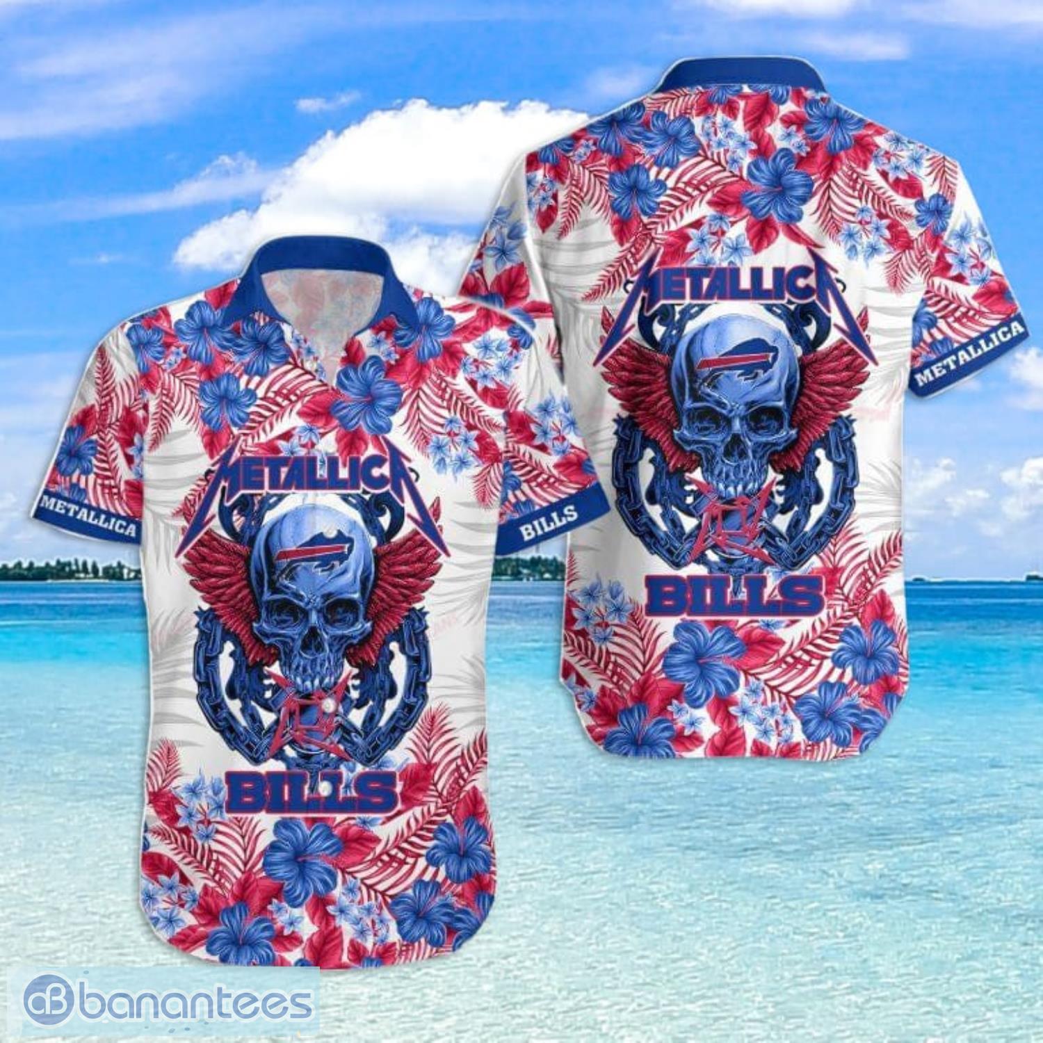 Buffalo Bills NFL Skull And Flower Pattern Metallica Hawaiian Shirt -  Banantees