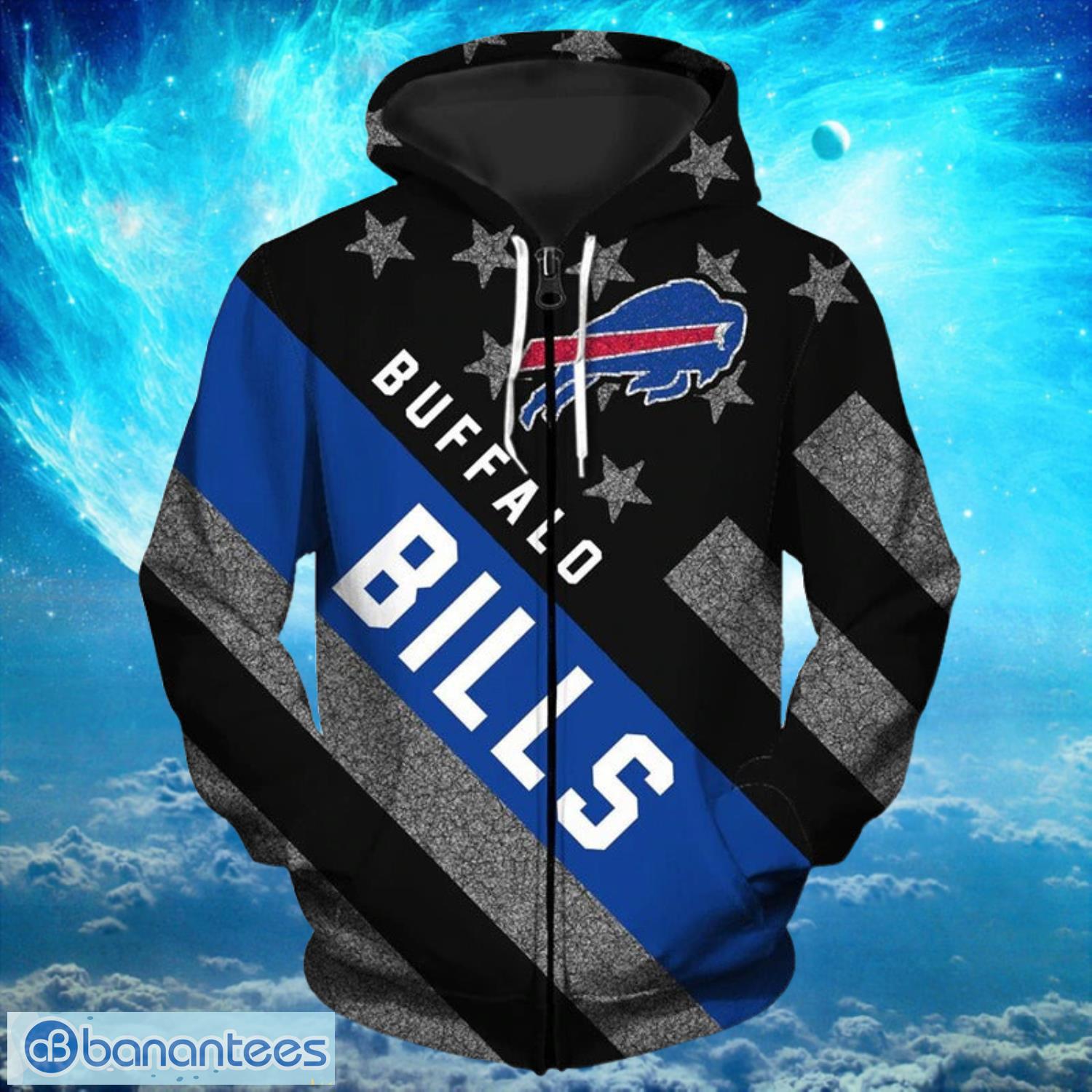 Buffalo Bills Zip Dark Type Hoodies Print Full Product Photo 1