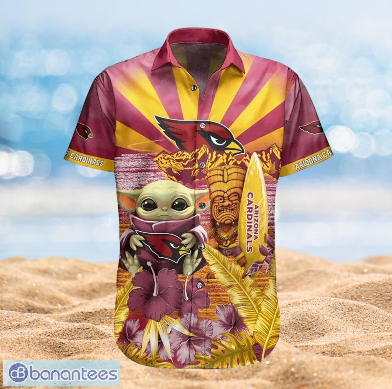 Cardinals Baby Yoda Star Wars Beach Summer Hawaiian Shirt Full Over Print Product Photo 2