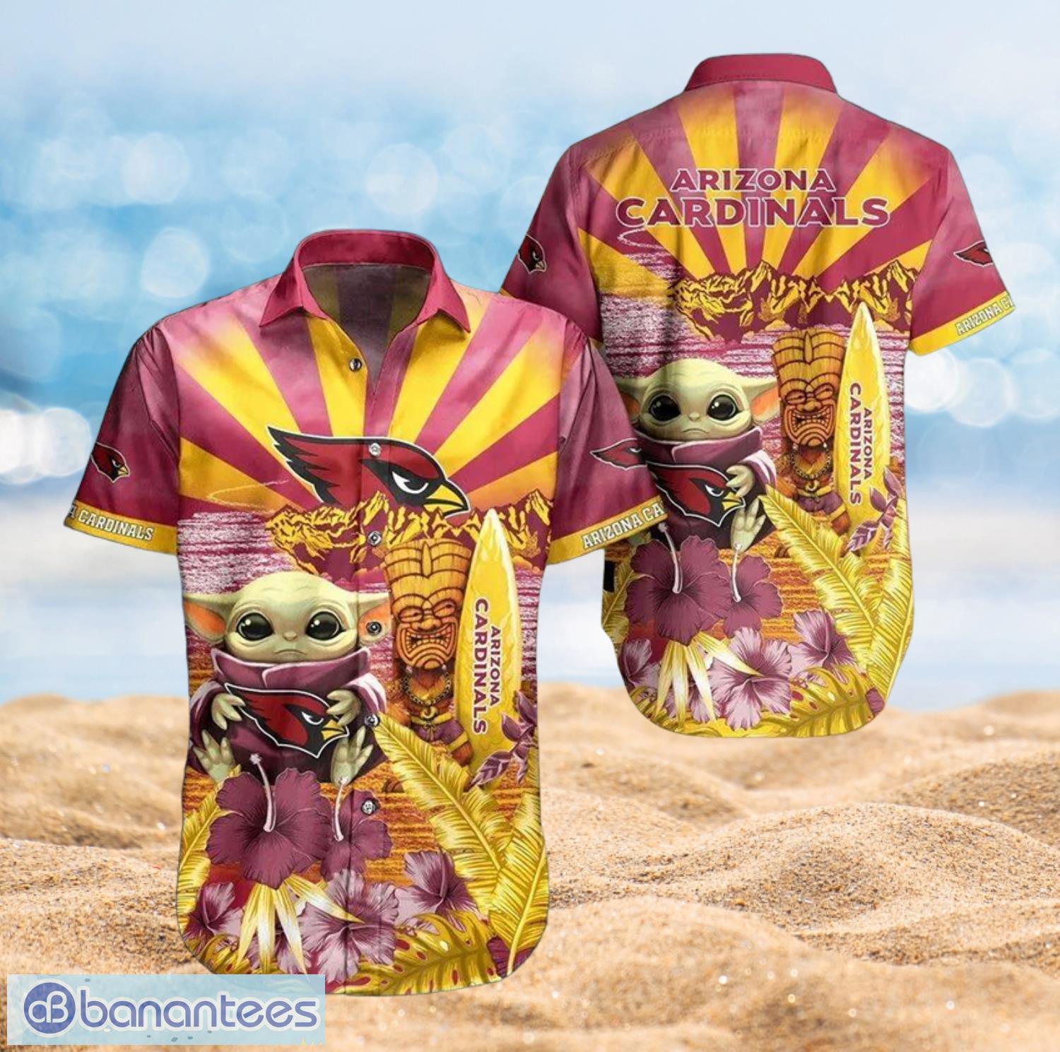 Cardinals Baby Yoda Star Wars Beach Summer Hawaiian Shirt Full Over Print Product Photo 1