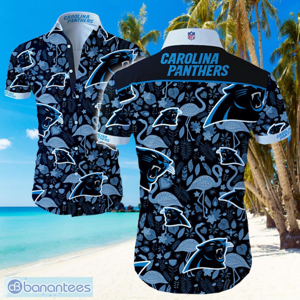 Carolina Panthers Logo Dark Shirt Hawaiian Summer Beach Shirt Full Print Product Photo 1