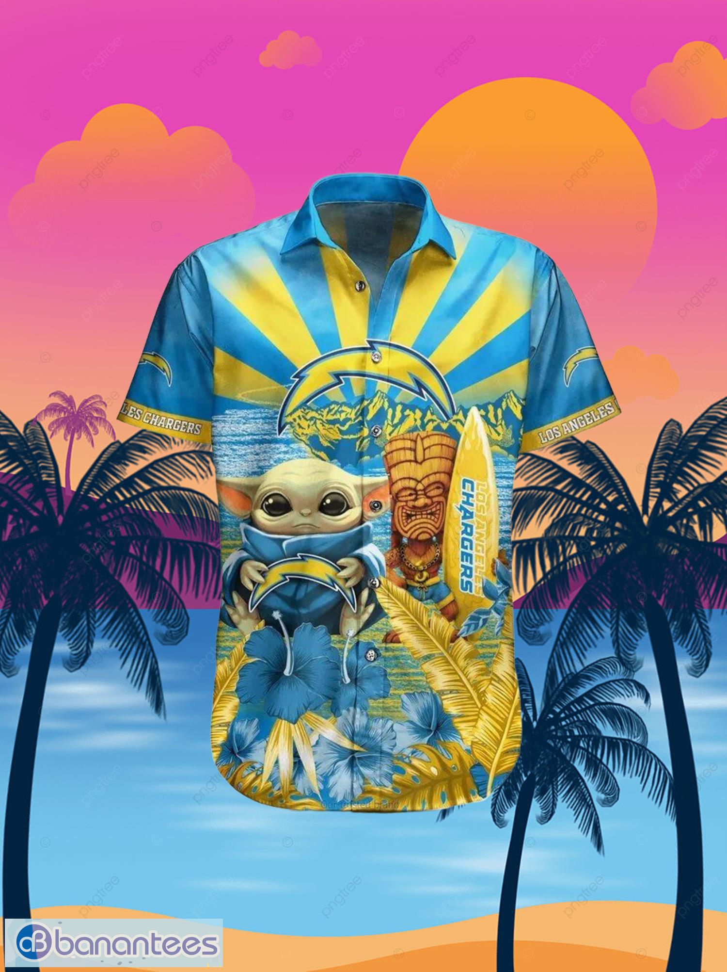 Chargers Baby Yoda Star Wars Beach Summer Hawaiian Shirt Full Over Print Product Photo 2