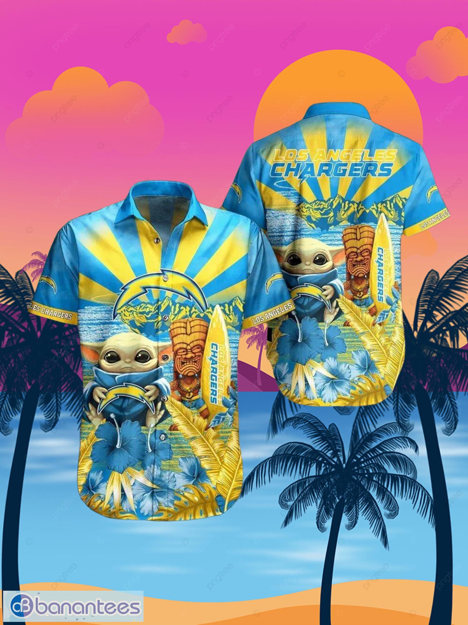 Chargers Baby Yoda Star Wars Beach Summer Hawaiian Shirt Full Over Print Product Photo 1