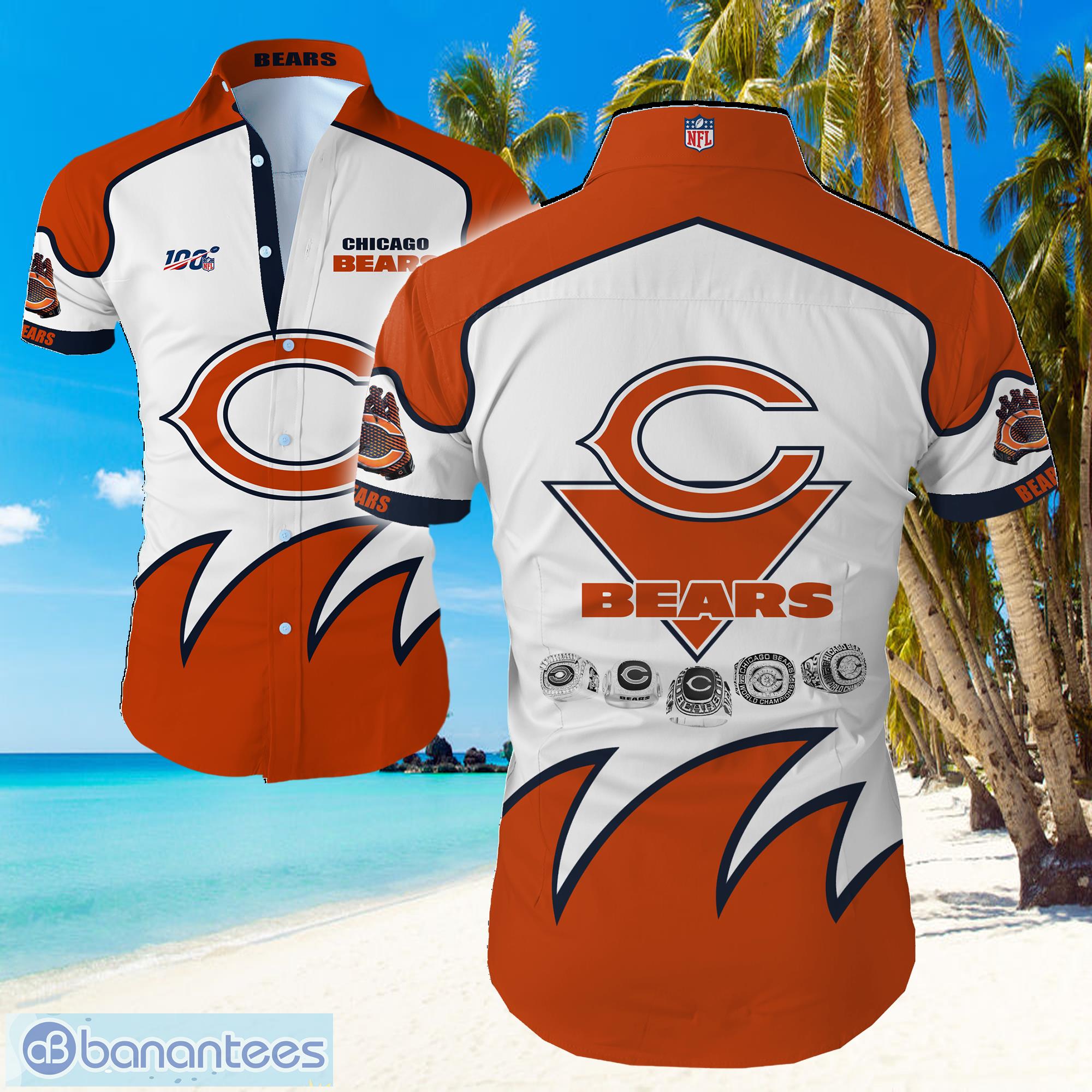 Chicago Bears Big Logo NFL Hawaiian Summer Beach Shirt Full Print Product Photo 1