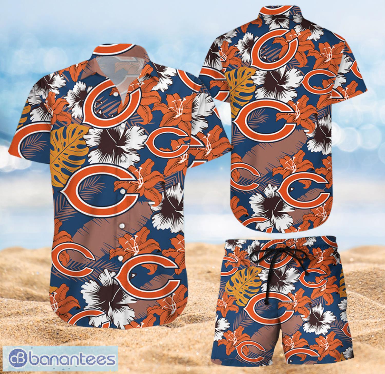 Chicago Bears Hawaiian Shorts and Shirt Summer Beach Shirt Full Over Print Product Photo 1