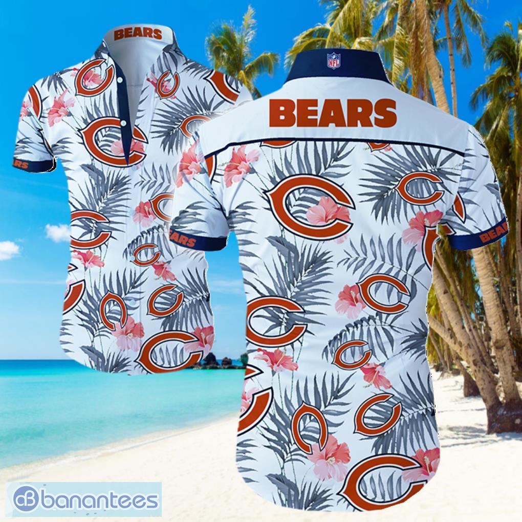 Chicago Bears Logo White Shirt Hawaiian Summer Beach Shirt Full Print Product Photo 1