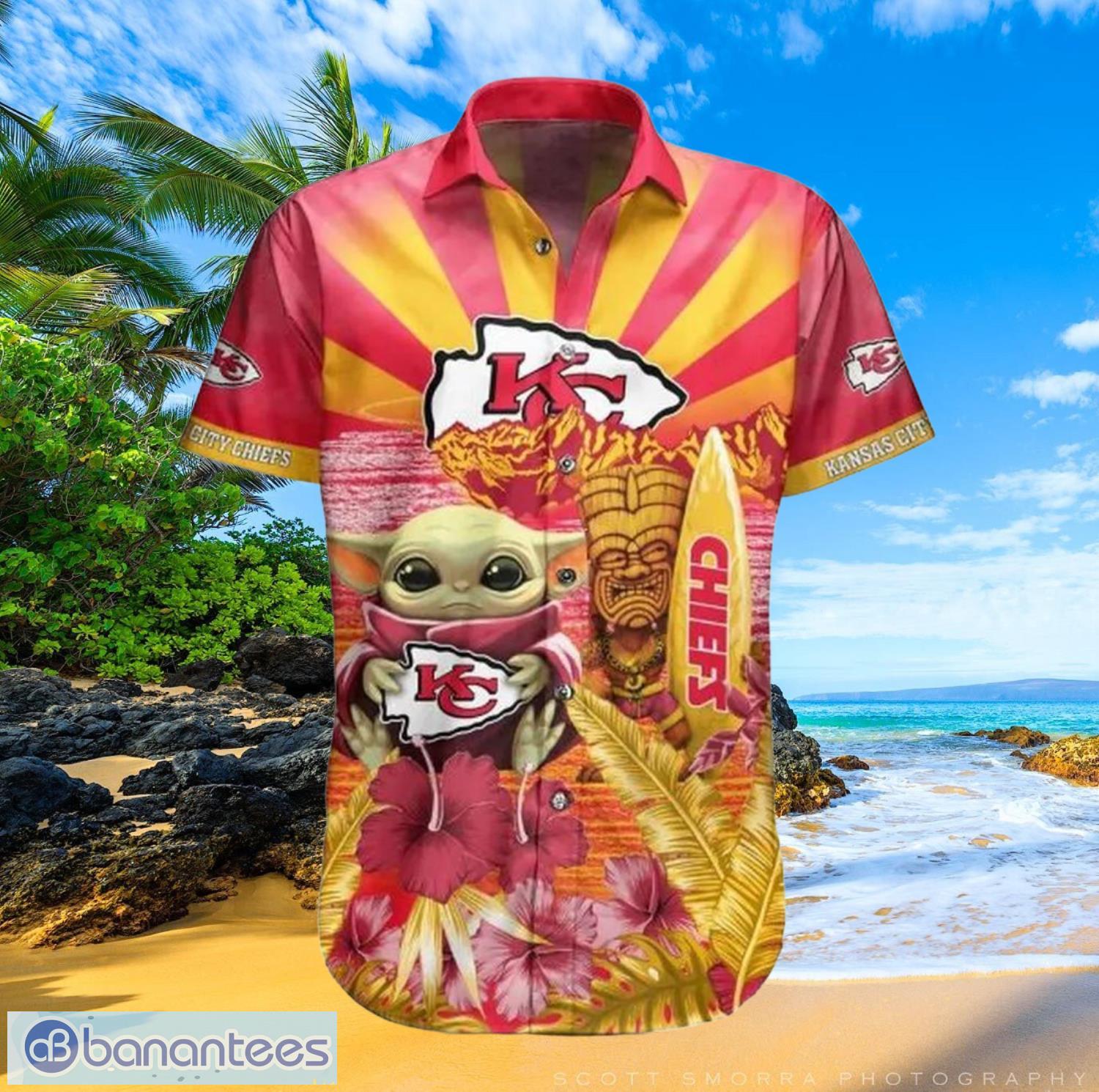 Chiefs Baby Yoda Star Wars Beach Summer Hawaiian Shirt Full Over Print Product Photo 2