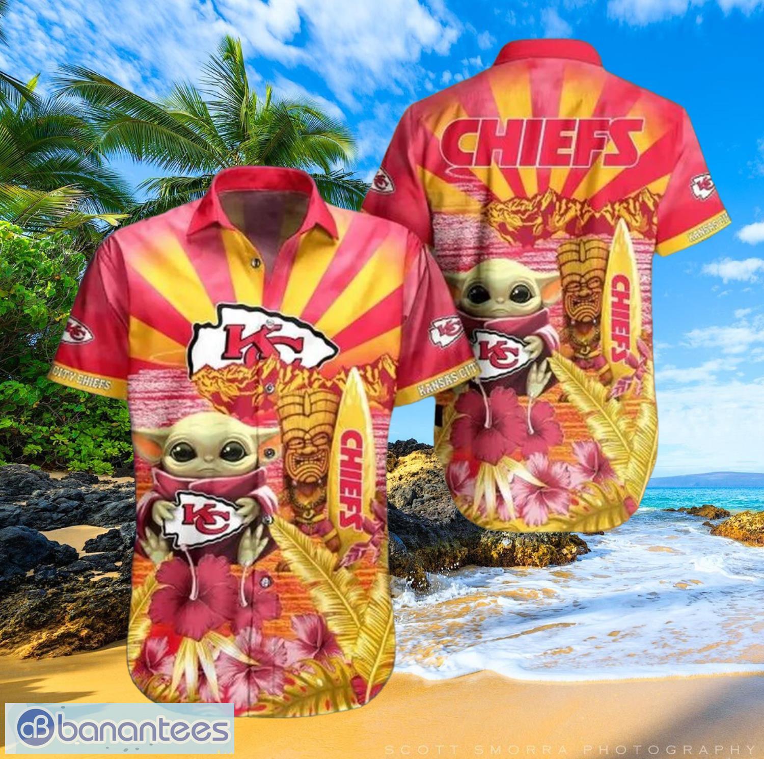 Chiefs Baby Yoda Star Wars Beach Summer Hawaiian Shirt Full Over Print Product Photo 1