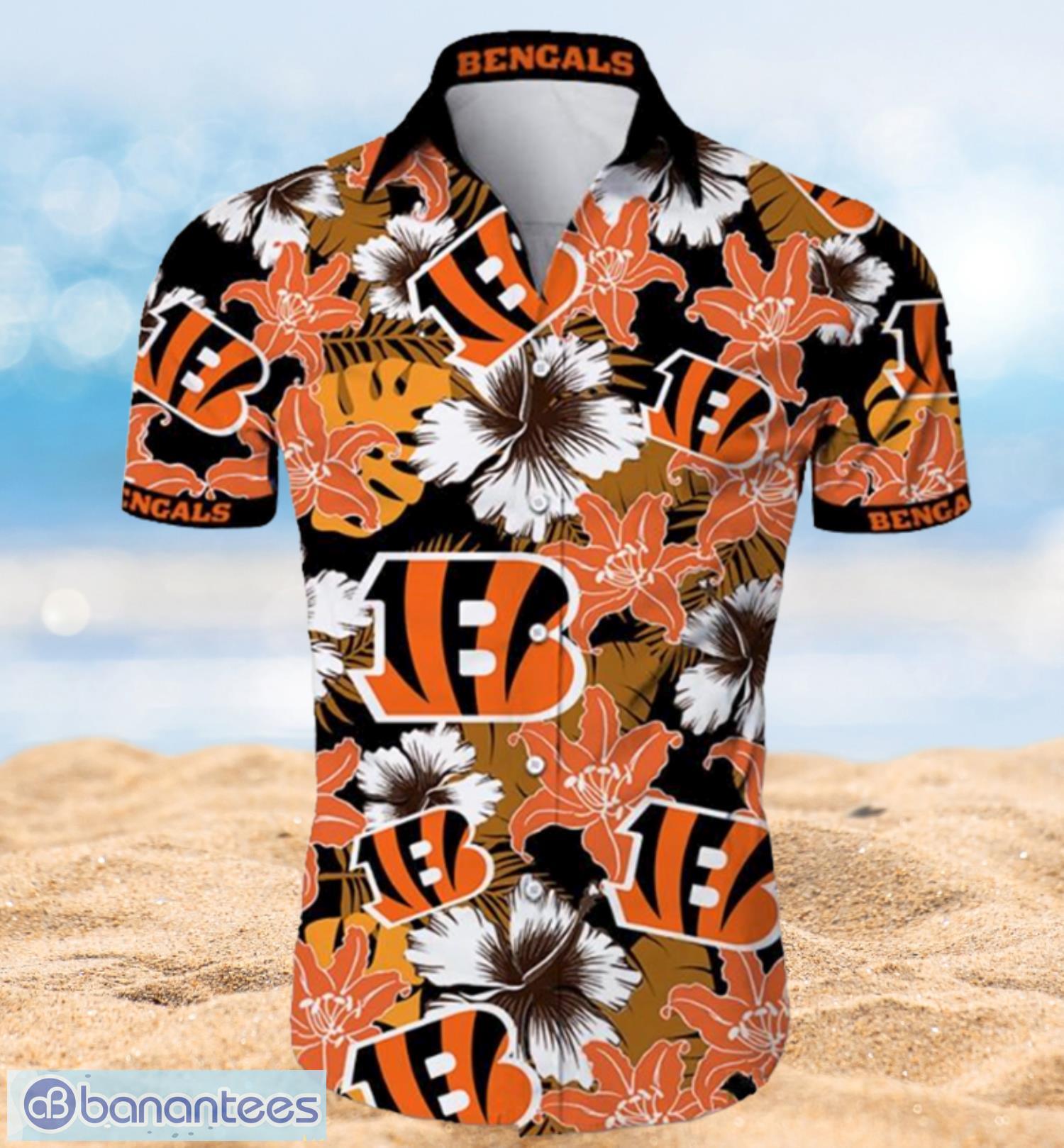 Cincinnati Bengals Tropical Flower Hawaiian Shirt Full Over Print Product Photo 1