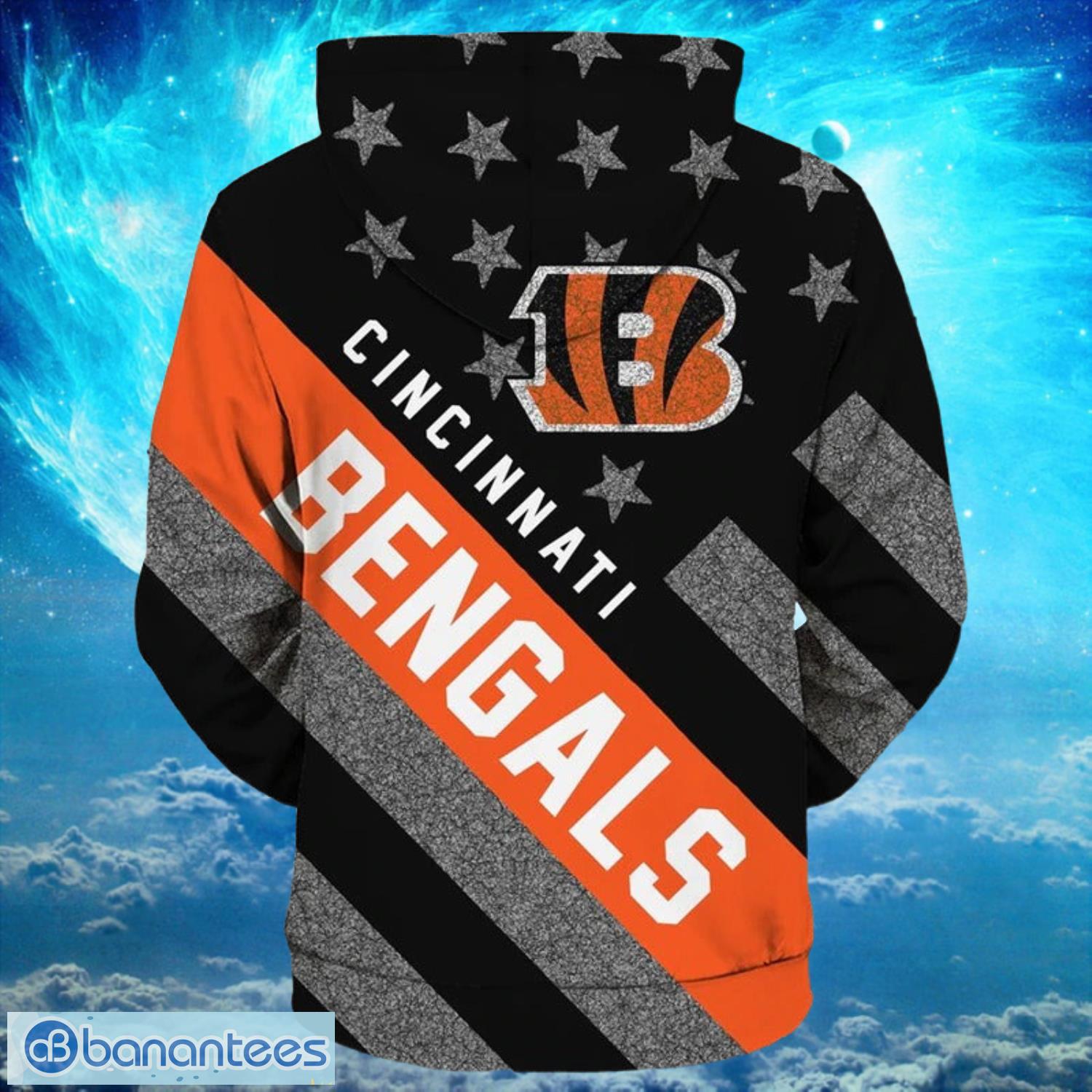 Cincinnati Bengals Zipper Dark Type Hoodies Print Full Product Photo 2
