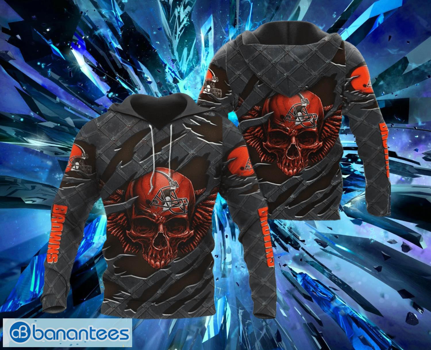 Cleveland Browns 3D Skull Hoodies Full Over Print Product Photo 1