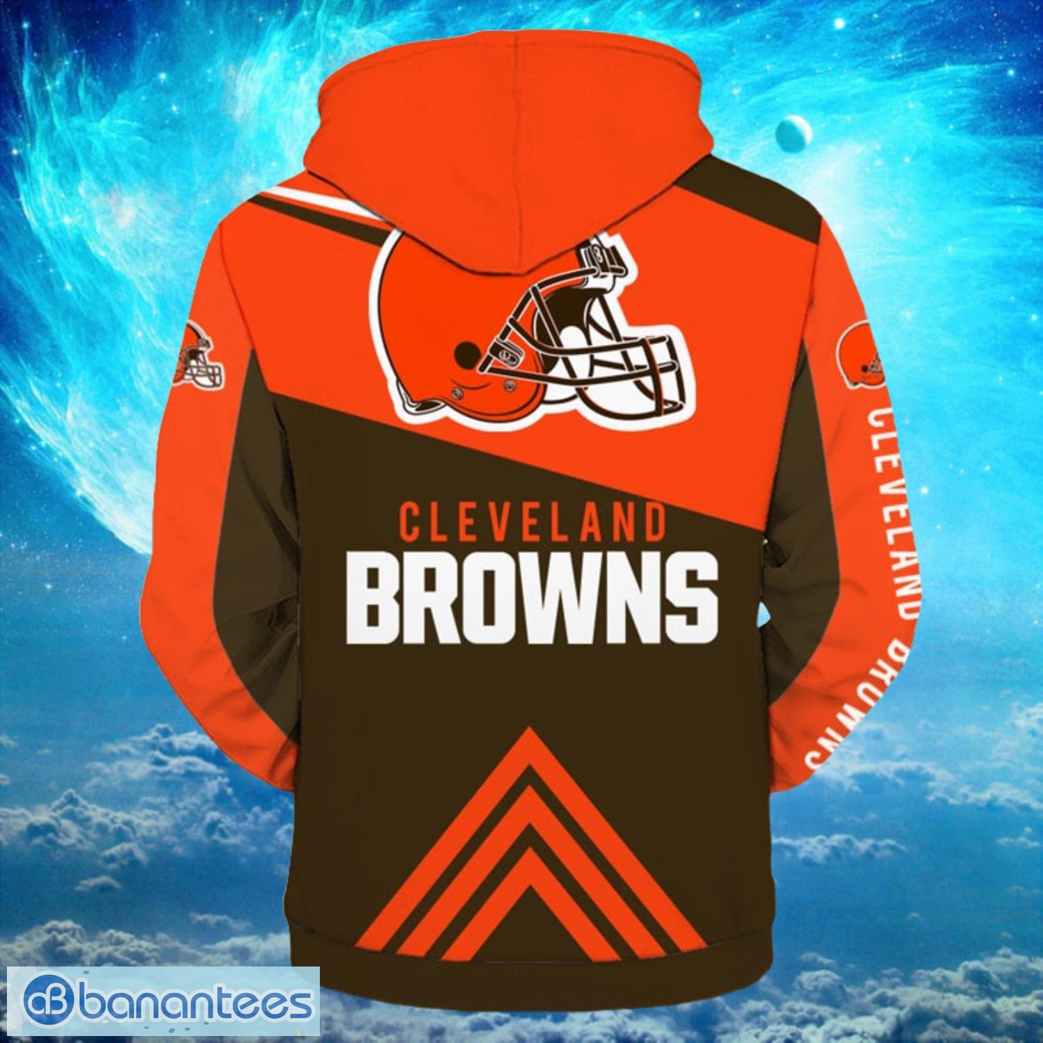 Cleveland Browns NFL Zip Orange Hoodies Print Full Product Photo 2