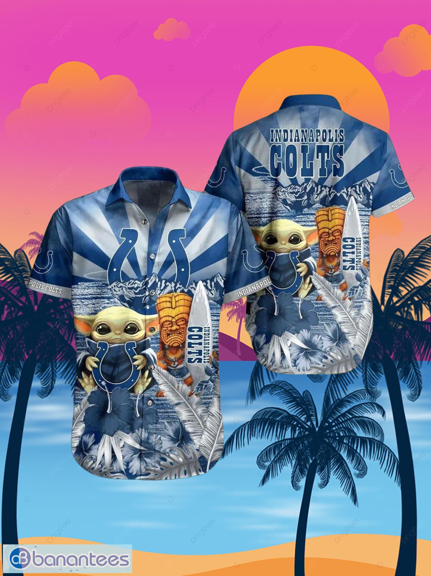 Colts Baby Yoda Star Wars Beach Summer Hawaiian Shirt Full Over Print Product Photo 1