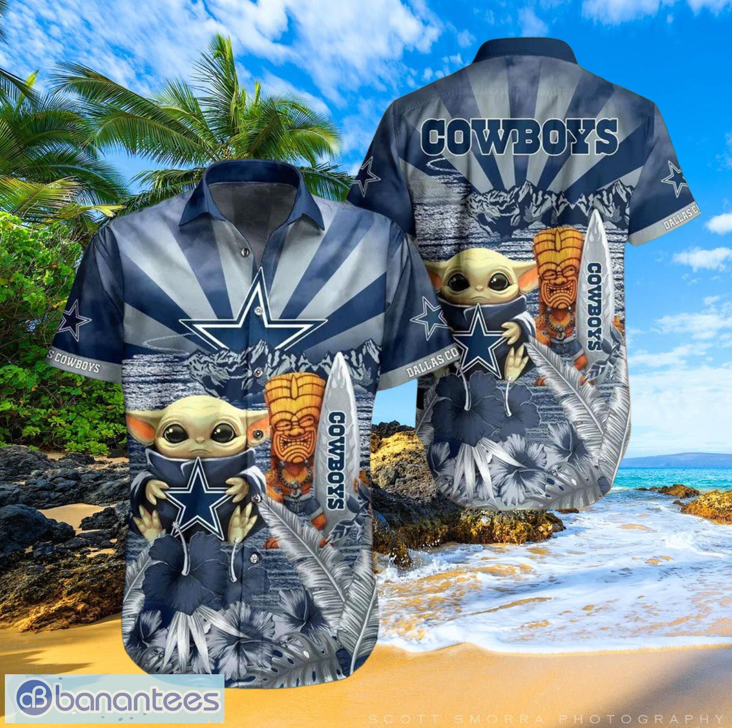 Cowboys Baby Yoda Star Wars Beach Summer Hawaiian Shirt Full Over Print Product Photo 1