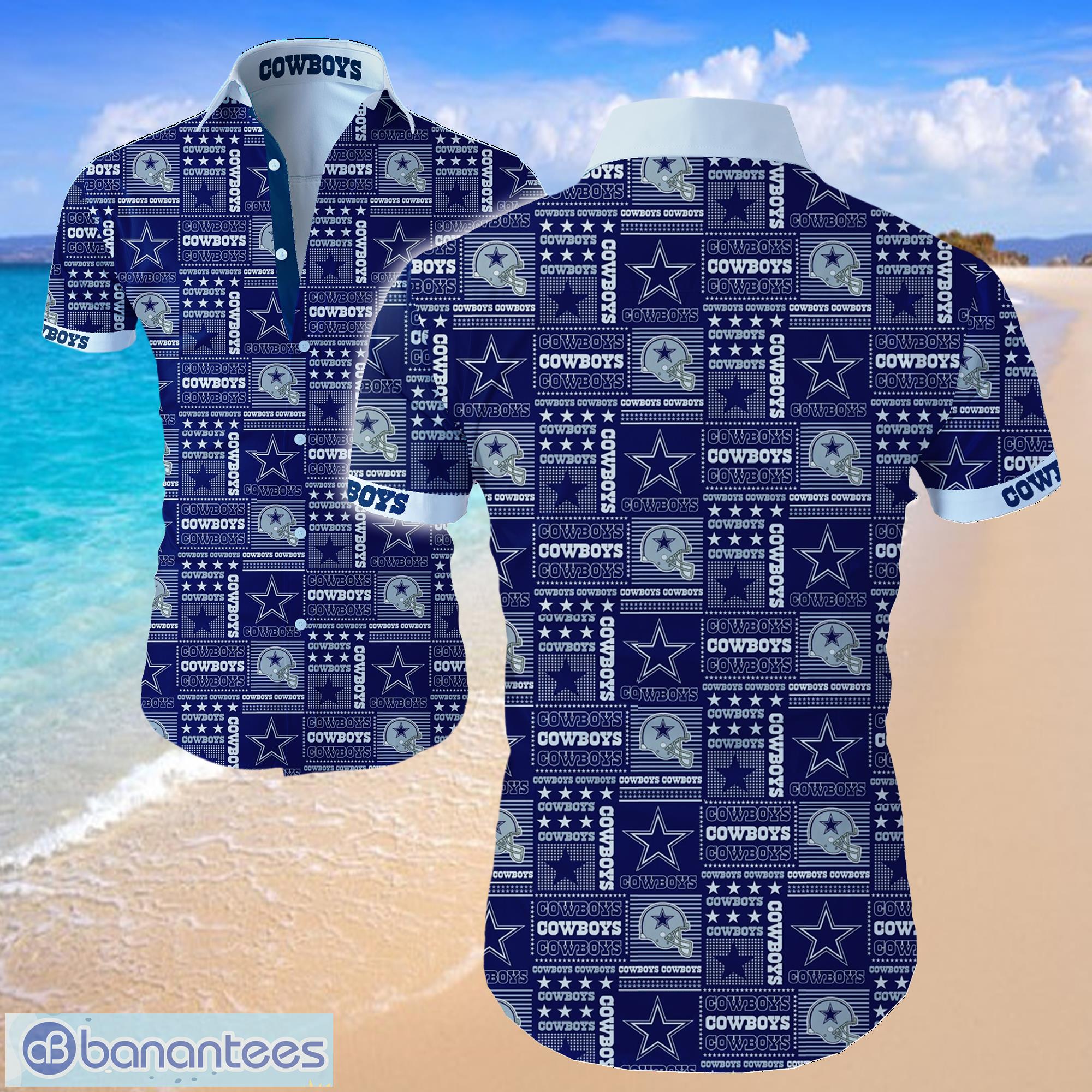 Dallas Cowboys Logo Blue Shirt Hawaiian Summer Beach Shirt Full Print Product Photo 1