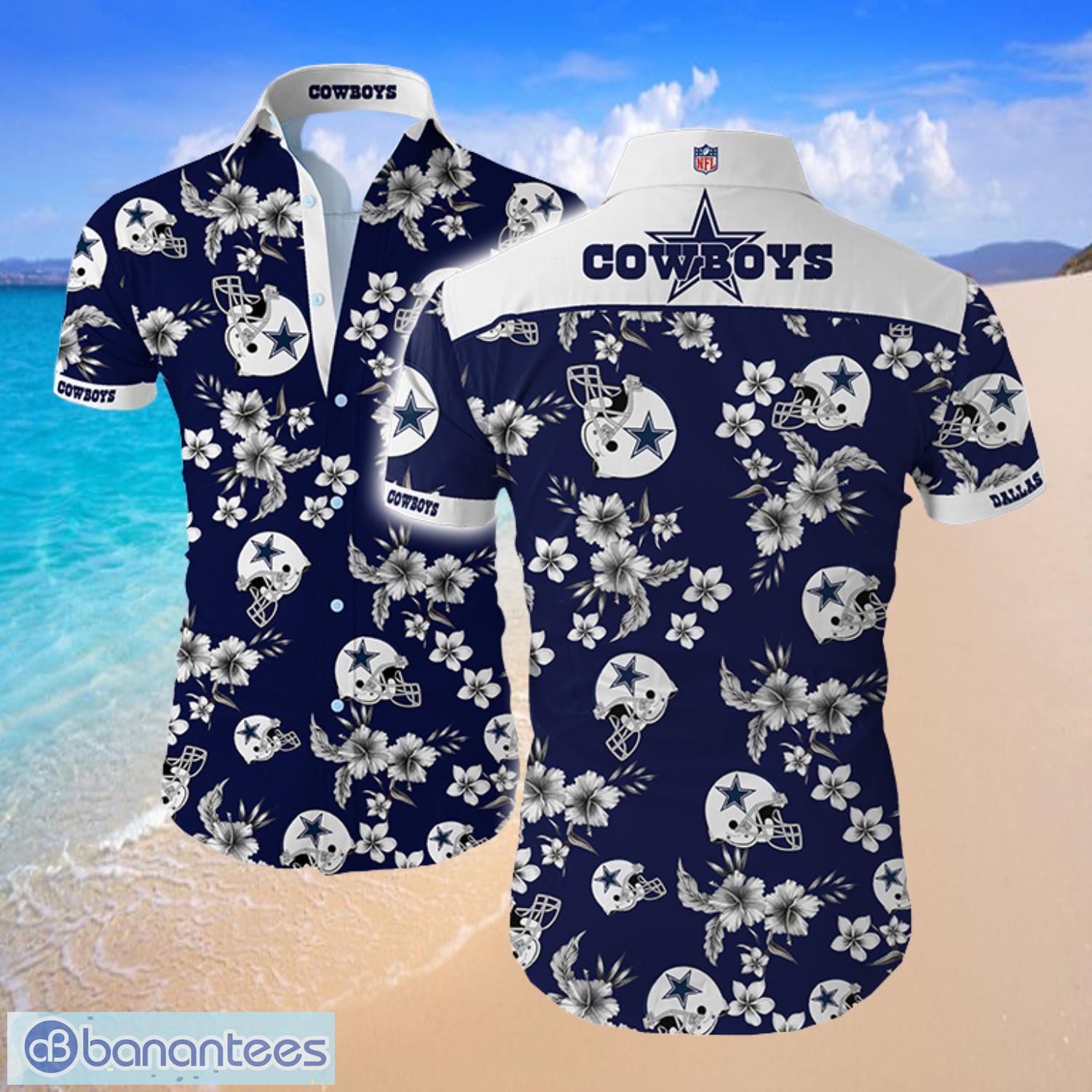 Dallas Cowboys Logo Dark Shirt Hawaiian Summer Beach Shirt Full Print Product Photo 1