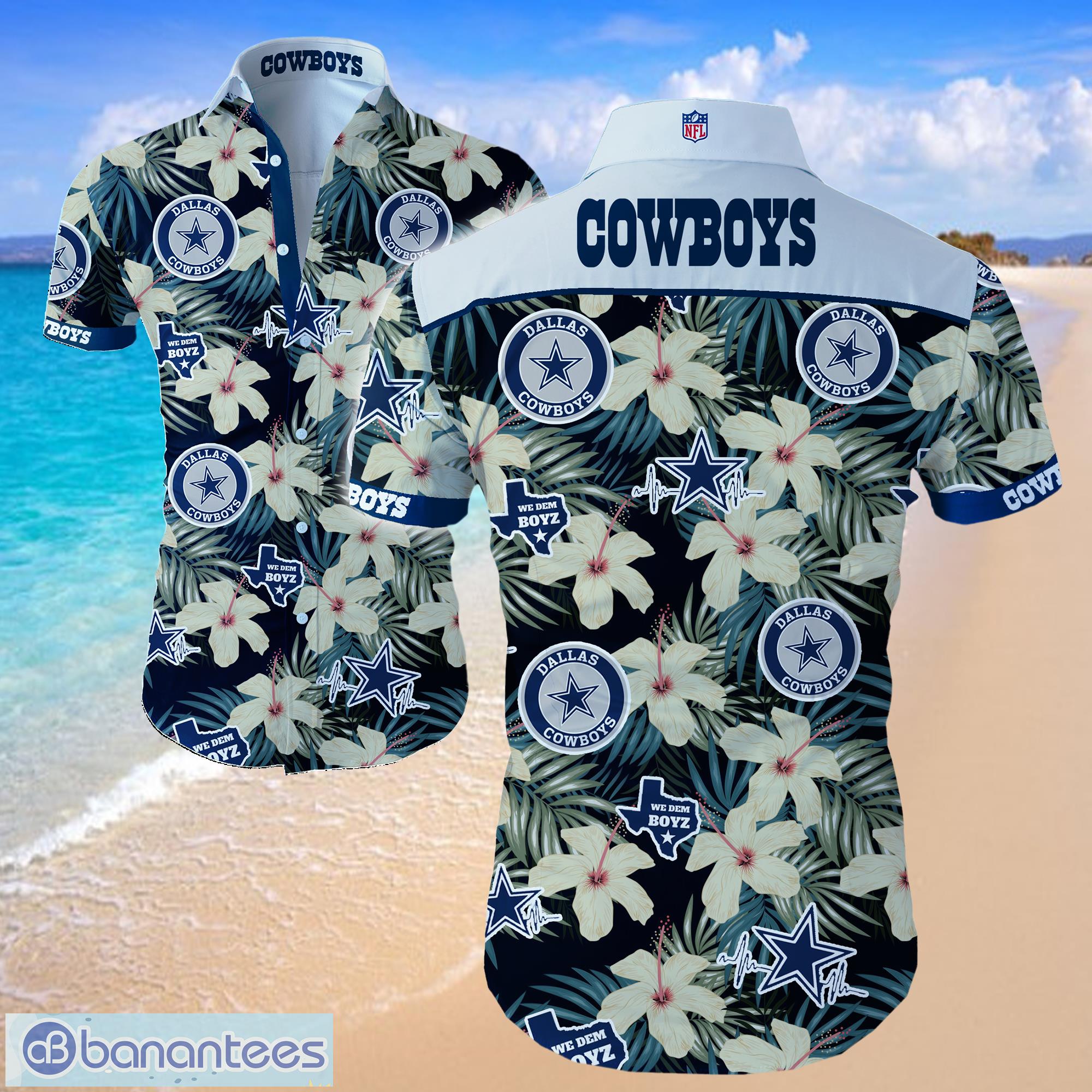 Dallas Cowboys Logo Flower Hawaiian Summer Beach Shirt Full Print Product Photo 1