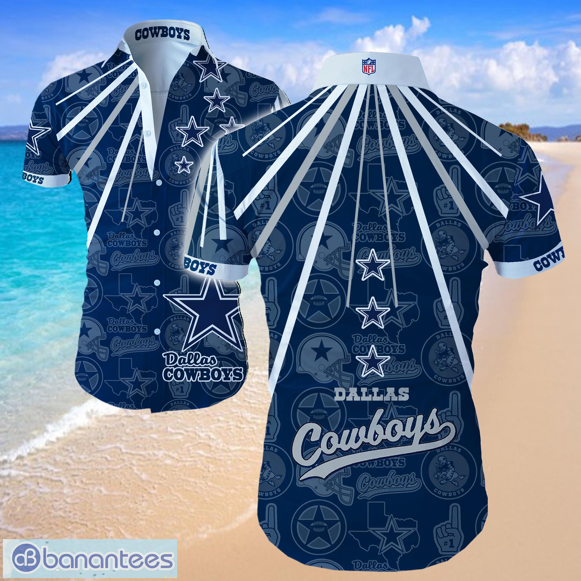 Dallas Cowboys NFL Blue Shirt Funny Hawaiian Summer Beach Shirt Full Print Product Photo 1