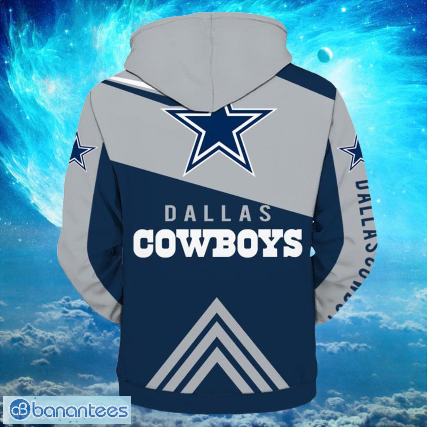 Dallas Cowboys NLF Dark Type Zip Up Hoodies Print Full Product Photo 2