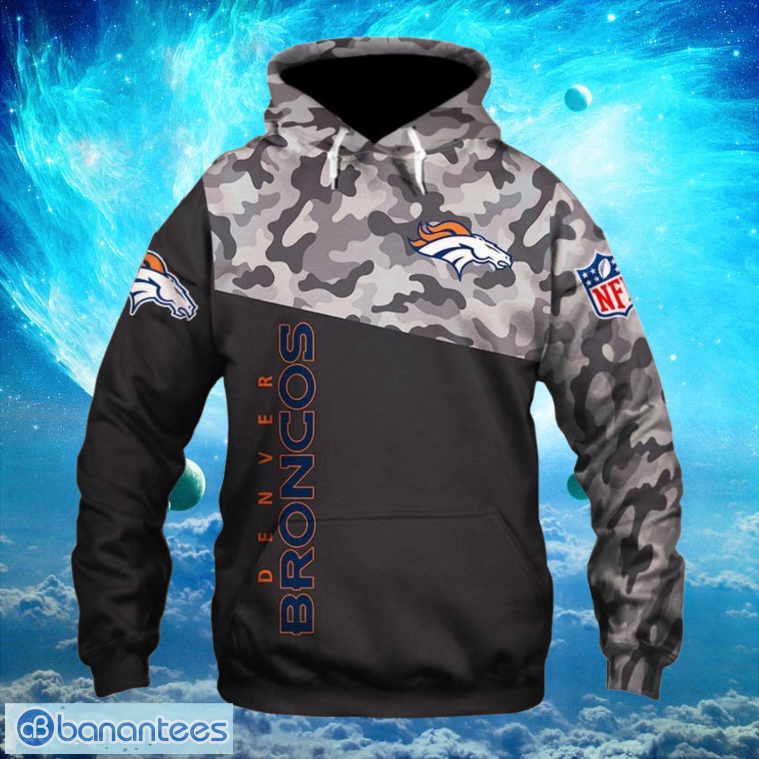 Denver Broncos Military Logo Dark Hoodies Full Over Print - Banantees