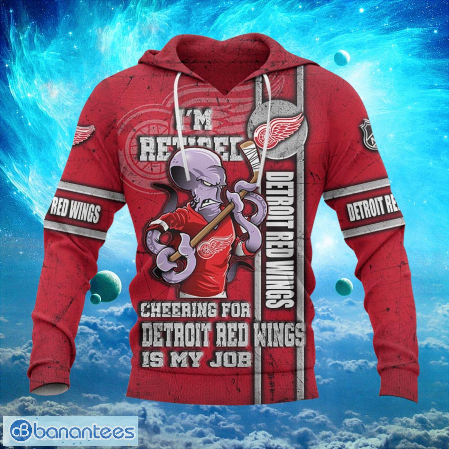 Detroit Red Wings Im Retired Red Hoodies Print Full Product Photo 2
