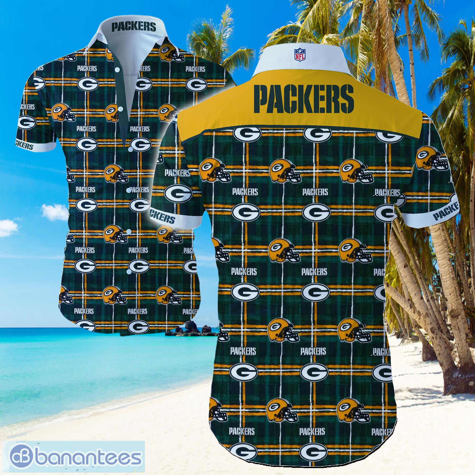Green Bay Packers Logo Hawaiian Summer Beach Shirt Full Print Product Photo 1