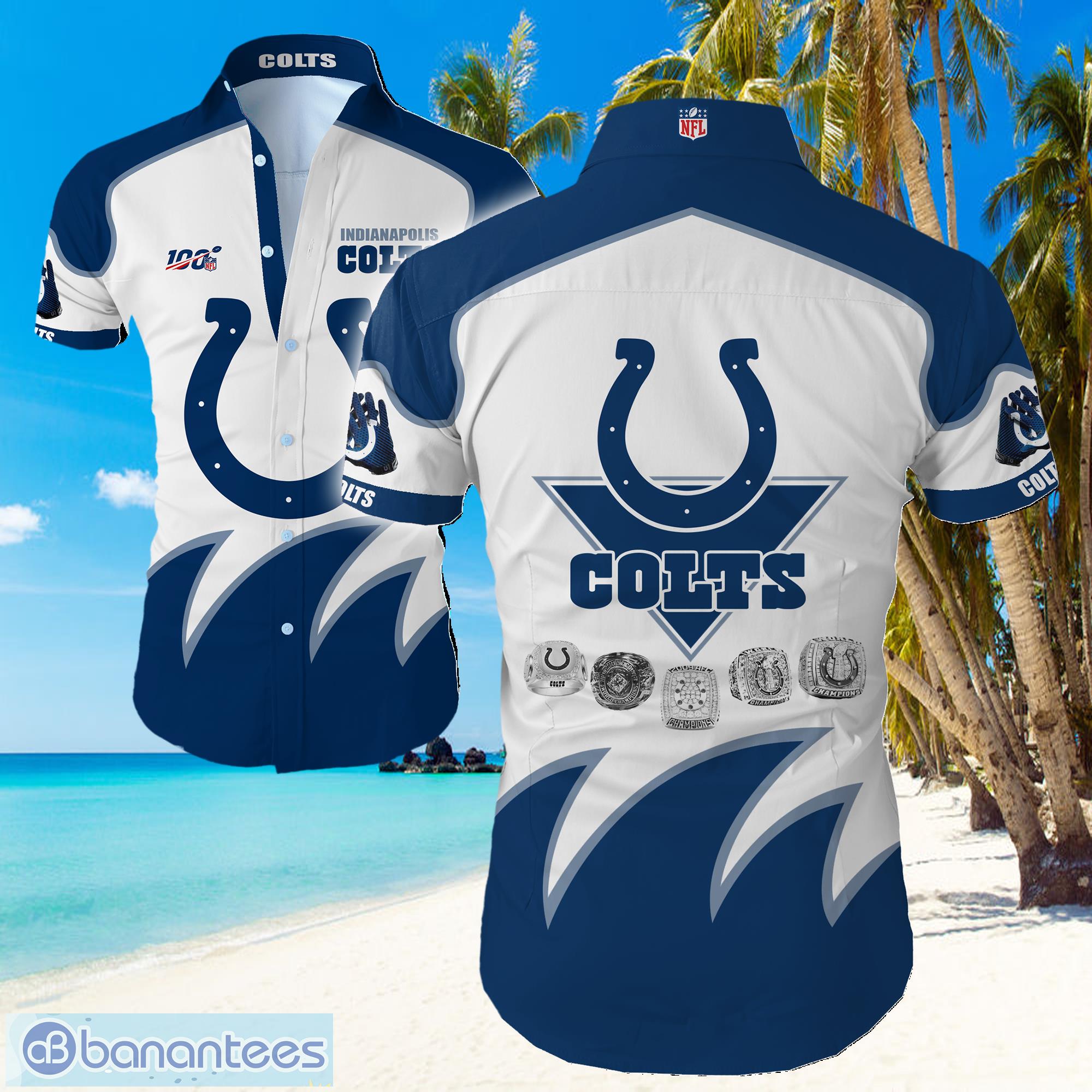 Indianapolis Colts Big Logo Hawaiian Summer Beach Shirt Full Print Product Photo 1