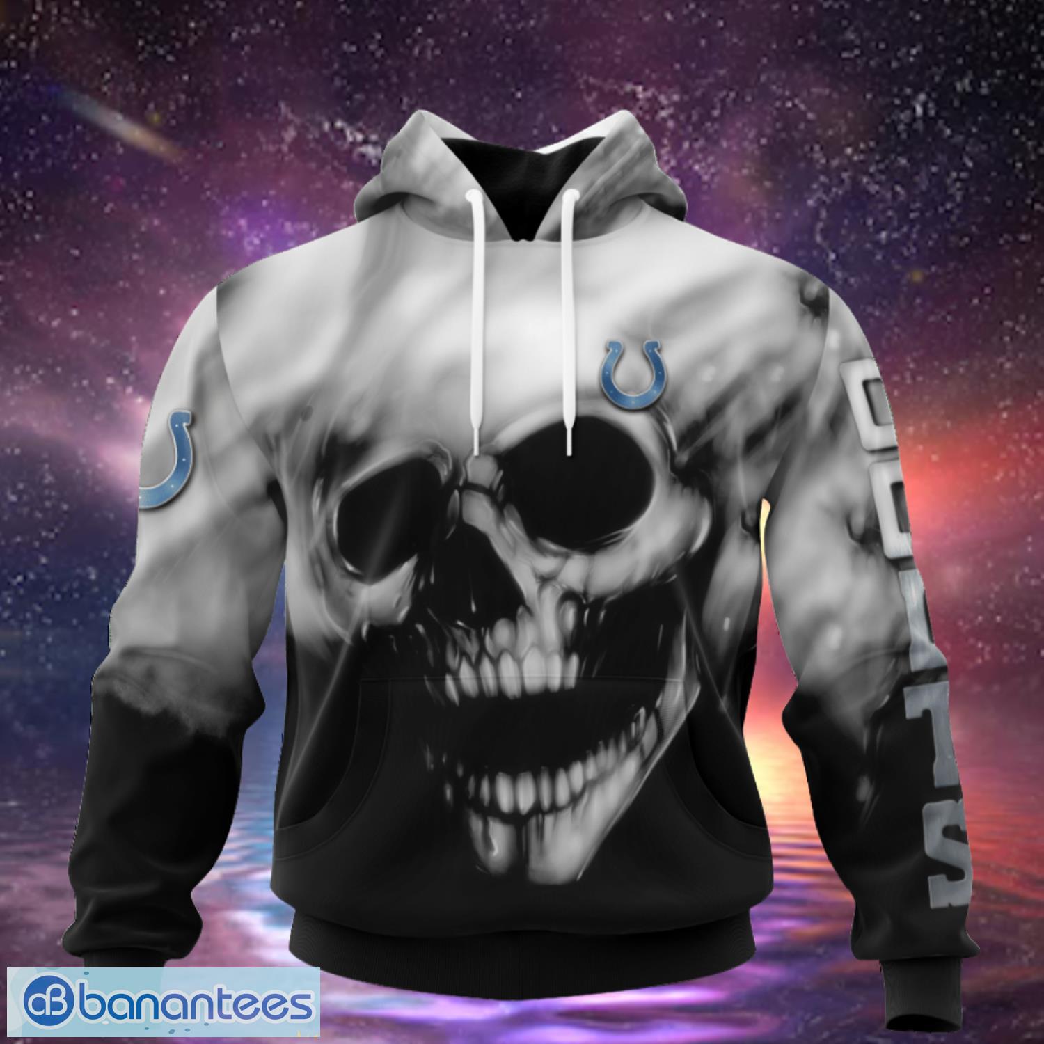 Indianapolis Colts Custom Name & Number Skull Hoodies Full Over Print Product Photo 1
