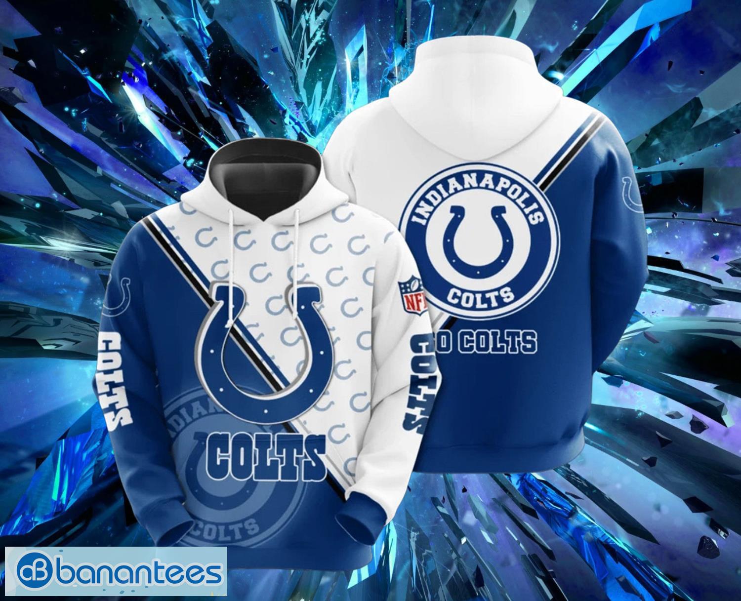 Indianapolis Colts White Seal Motifs Hoodies Full Over Print Product Photo 1