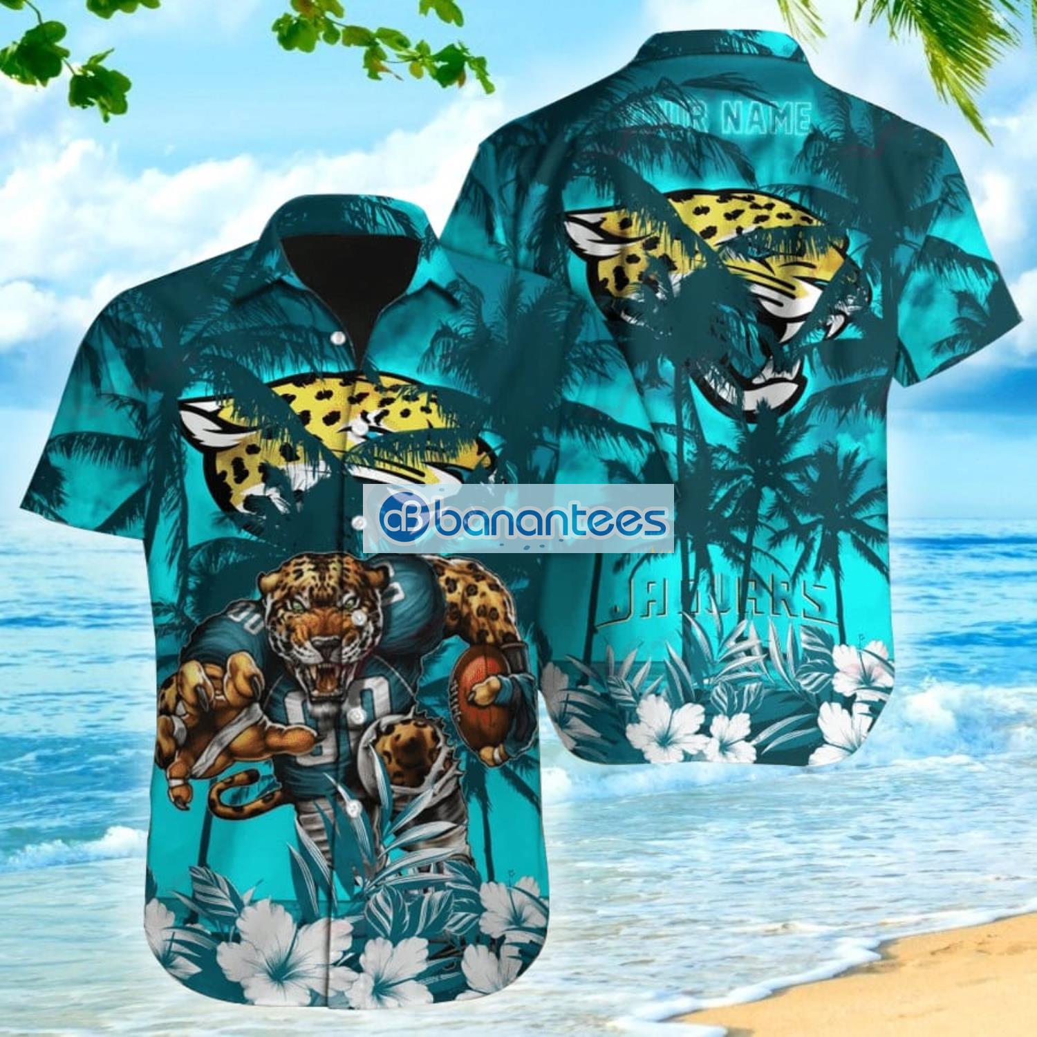 Jacksonville Jaguars NFL Tropical Flowers Pattern Short Sleeves Hawaiian  Shirt